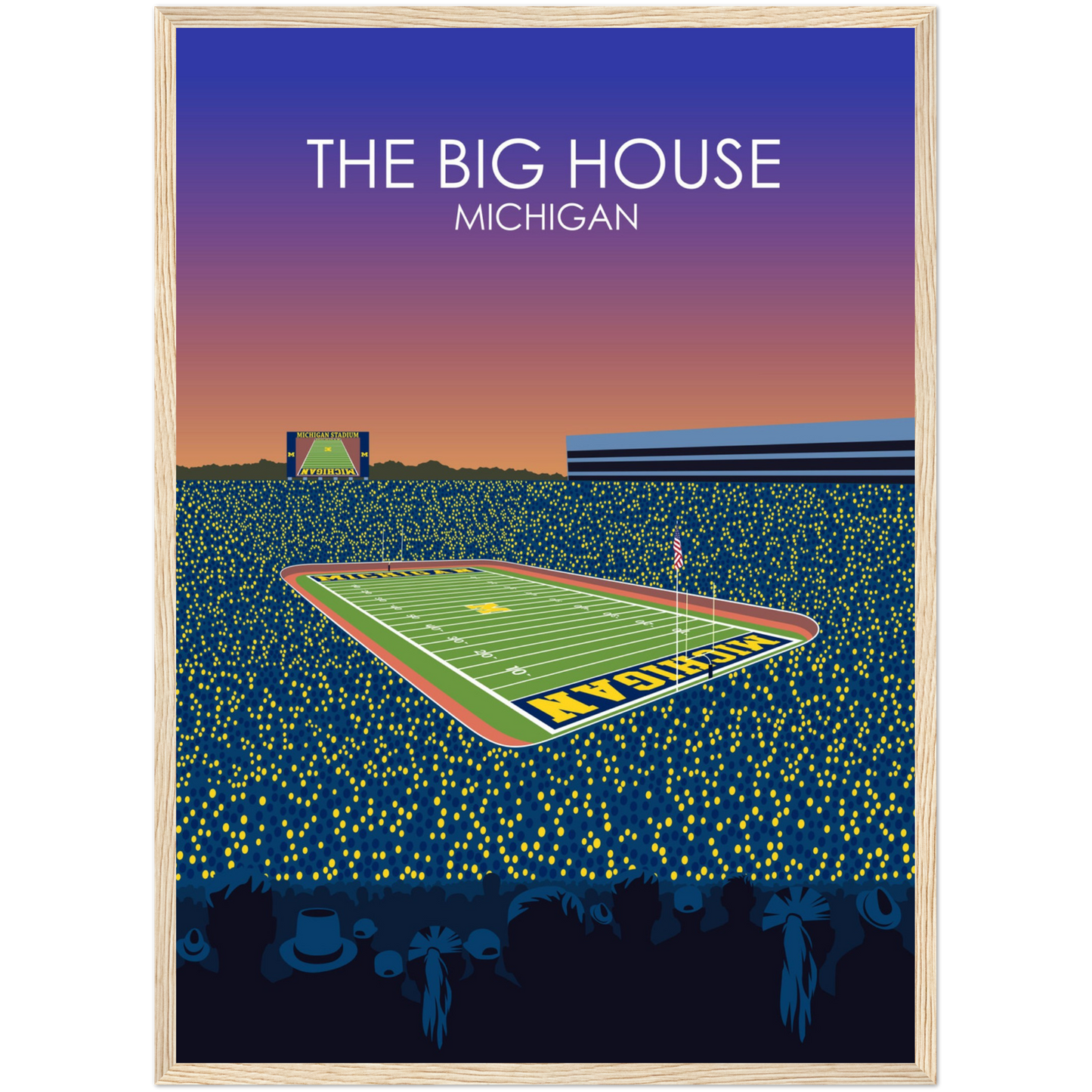 The Big House Poster | University of Michigan College Football Stadium Print