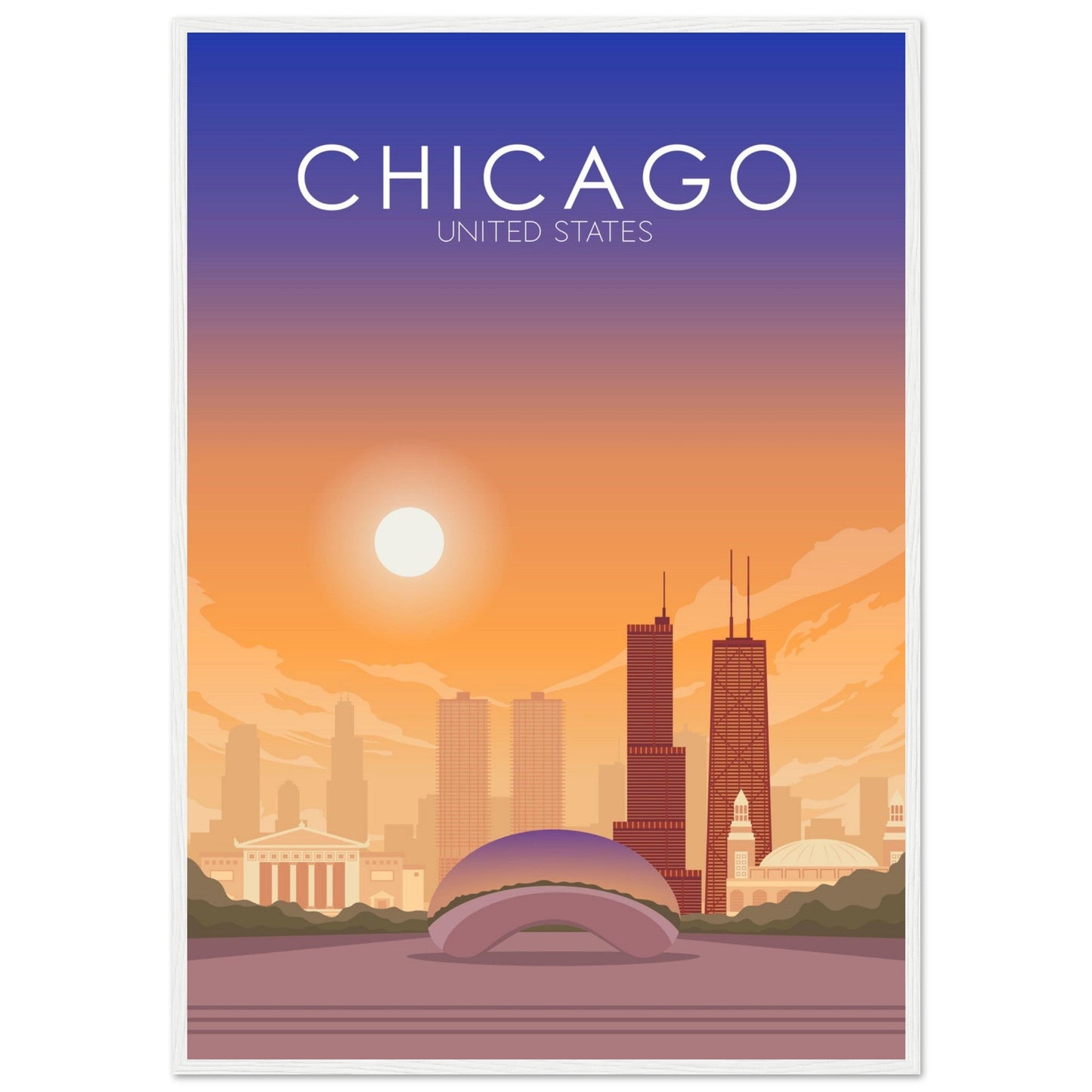 Chicago Poster | Chicago Wall Art | Chicago Sunset Print