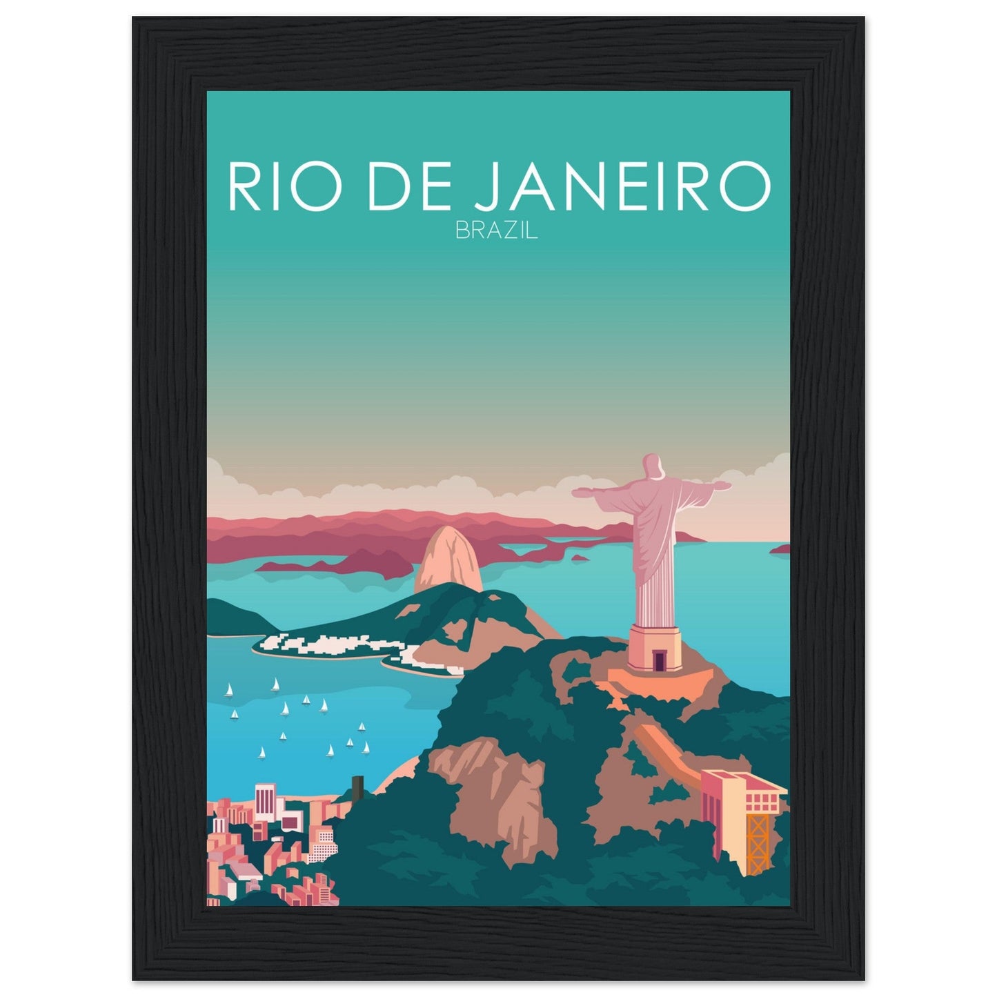 Rio De Janeiro Poster | Rio De Janeiro Wall Art | Rio De Janeiro Pastel Print