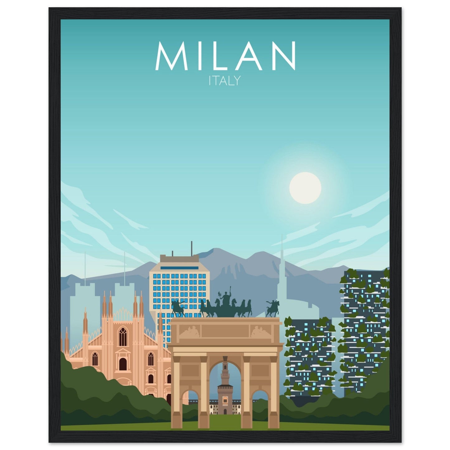 Milan Poster | Milan Wall Art | Milan Daytime Print