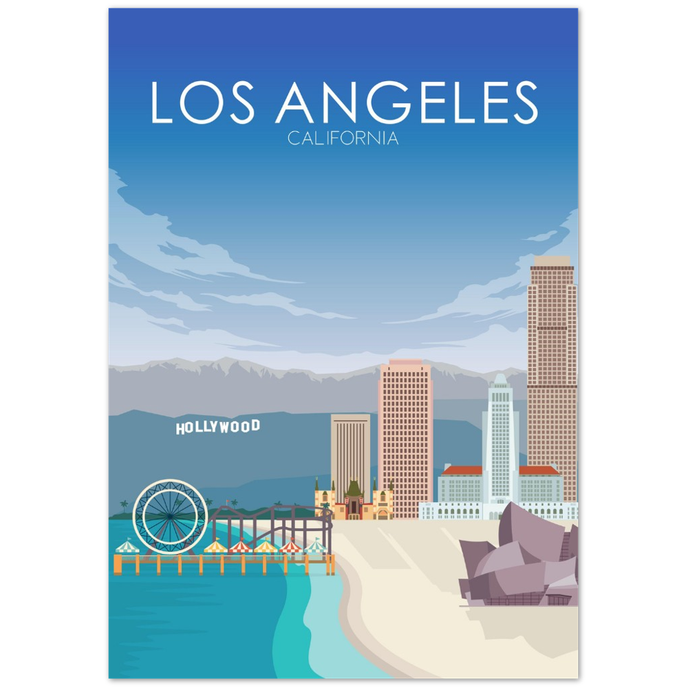 Los Angeles Poster | Los Angeles Wall Art | Los Angeles Daytime Print