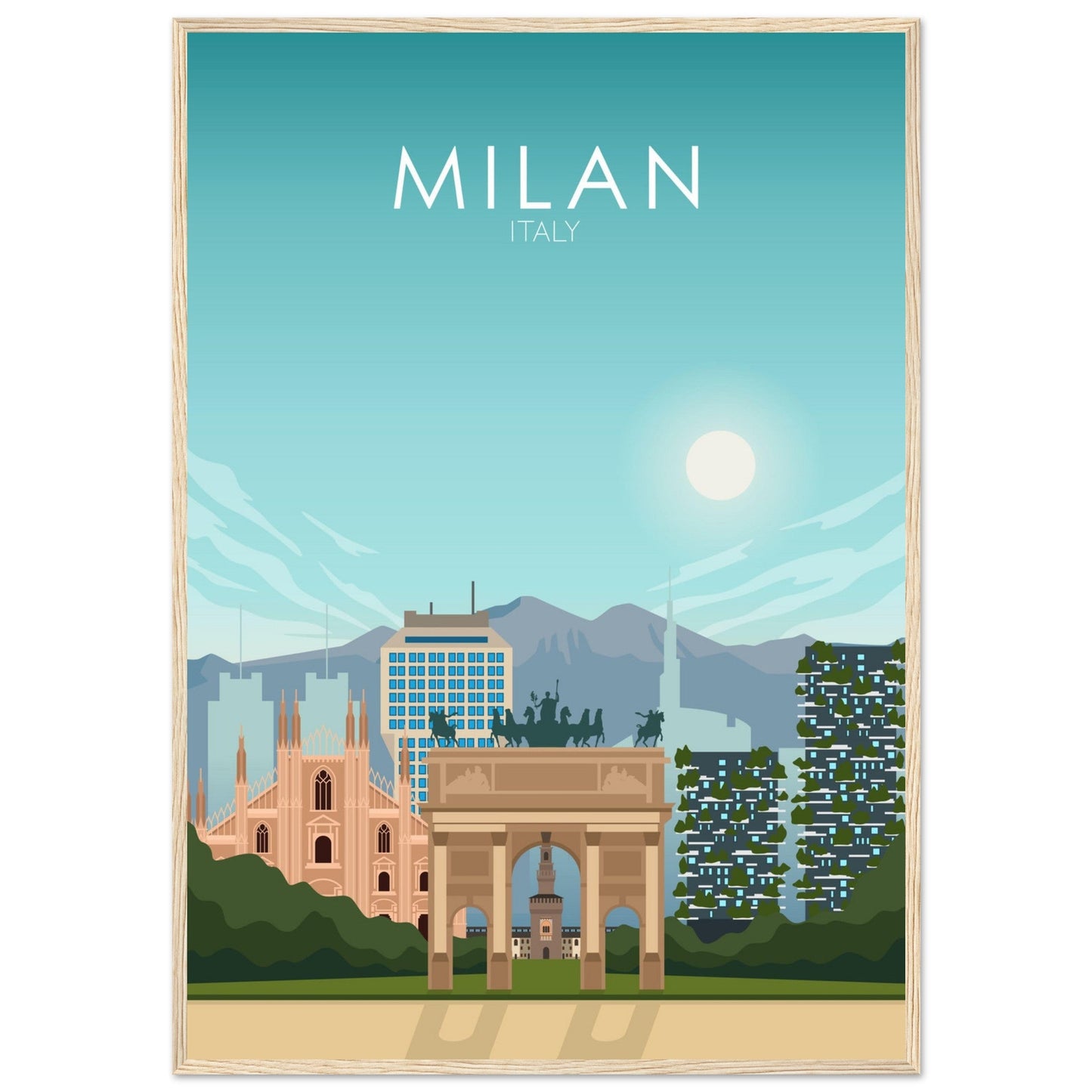 Milan Poster | Milan Wall Art | Milan Daytime Print
