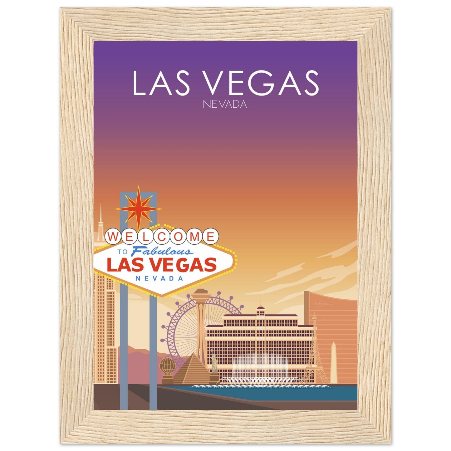 Las Vegas Poster | Las Vegas Wall Art | Las Vegas Sunset Print