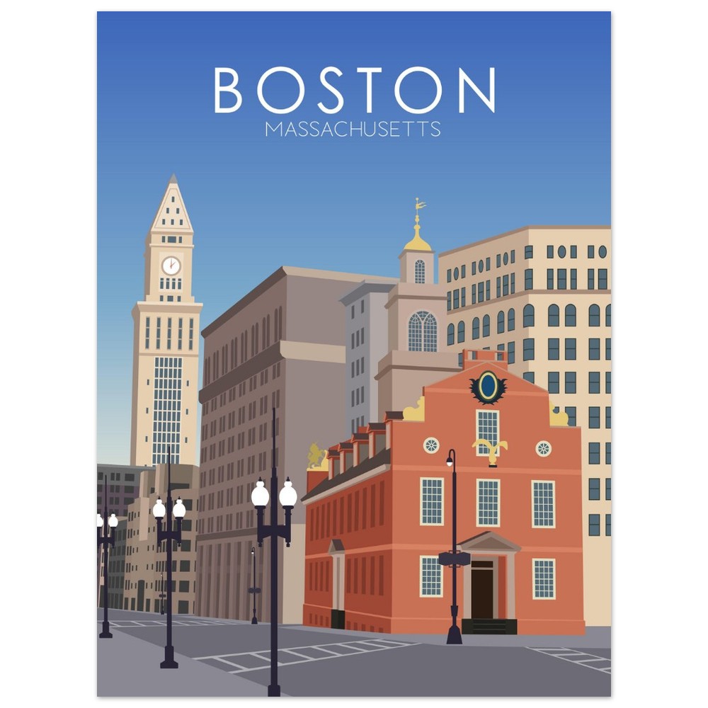 Boston Poster | Boston Wall Art | Boston Daytime Print