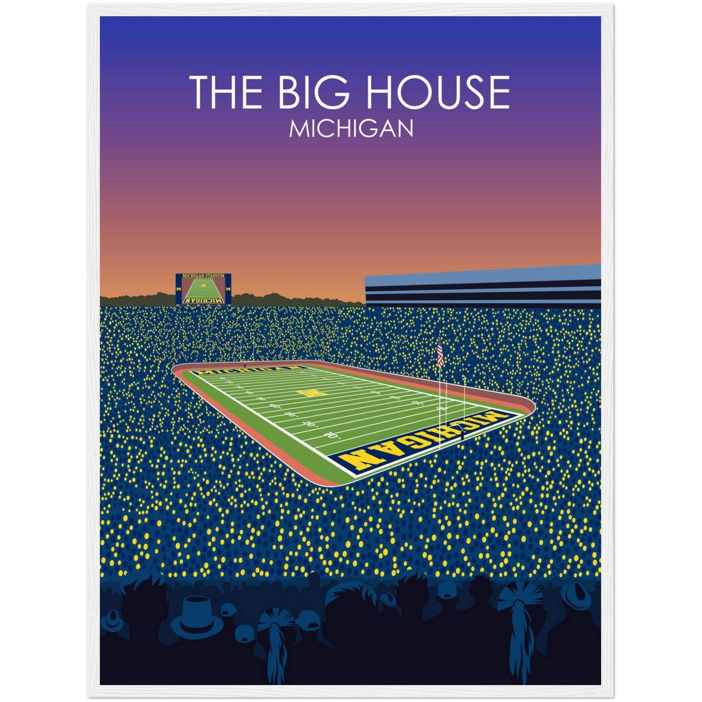 The Big House Poster | University of Michigan College Football Stadium Print