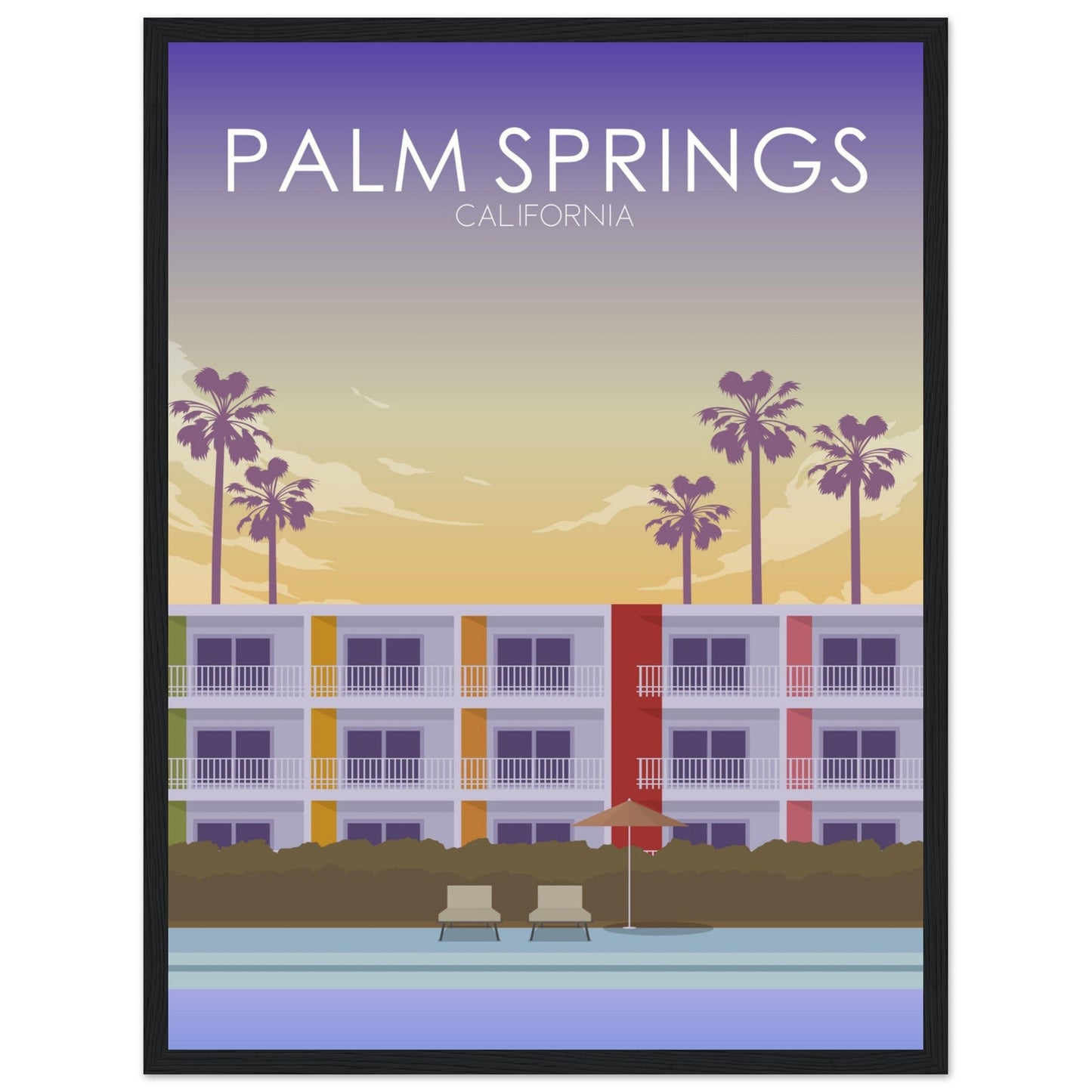 Palm Springs Poster | Palm Springs Wall Art | Palm Springs Sunset Print