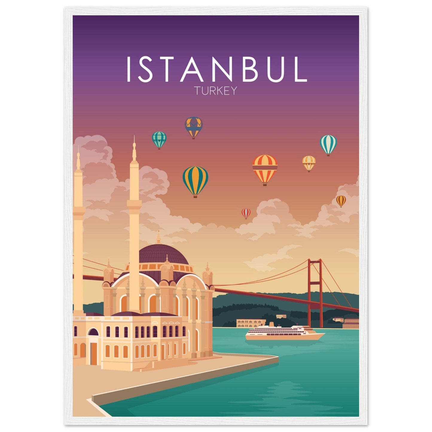 Istanbul Poster | Istanbul Wall Art | Istanbul Sunset Print