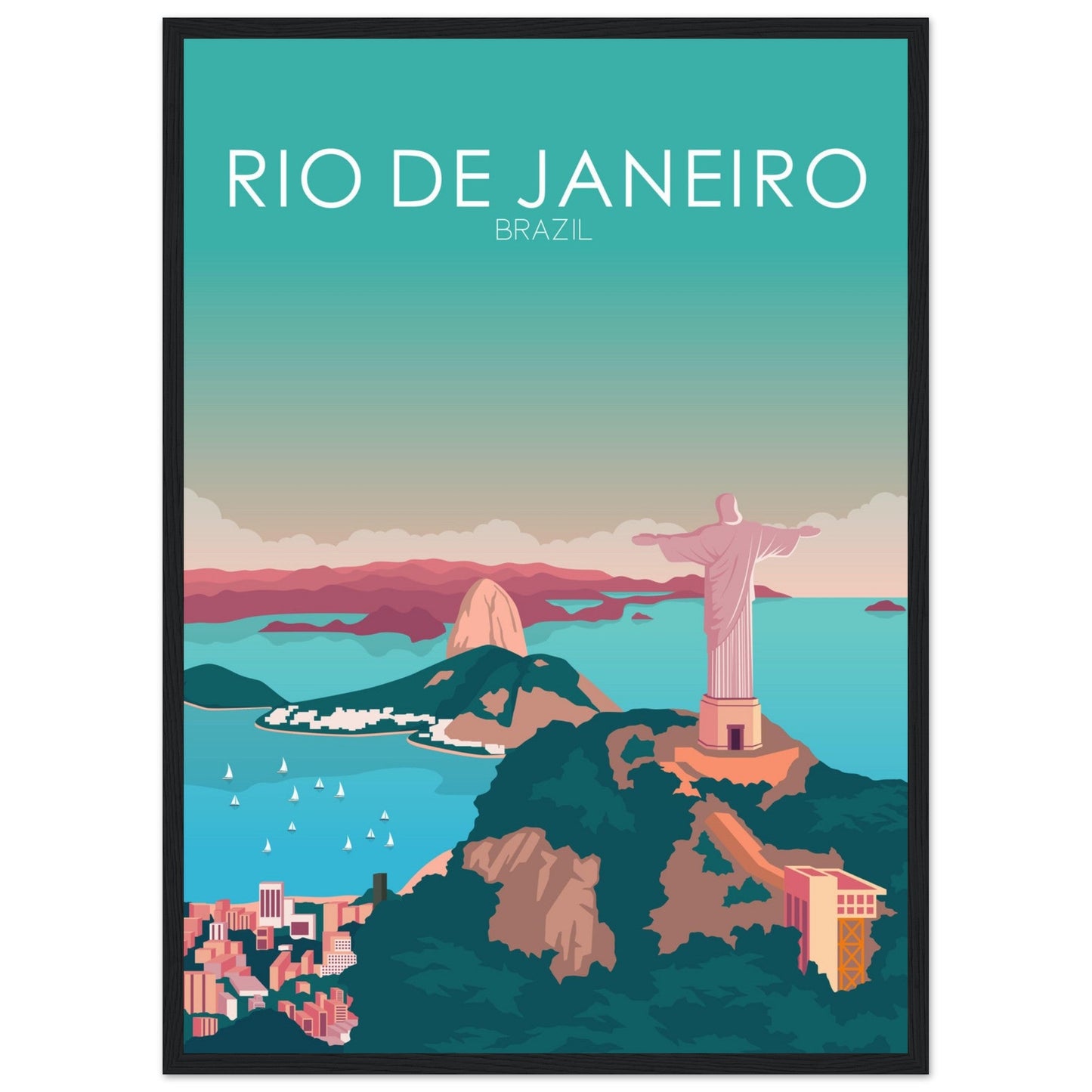 Rio De Janeiro Poster | Rio De Janeiro Wall Art | Rio De Janeiro Pastel Print