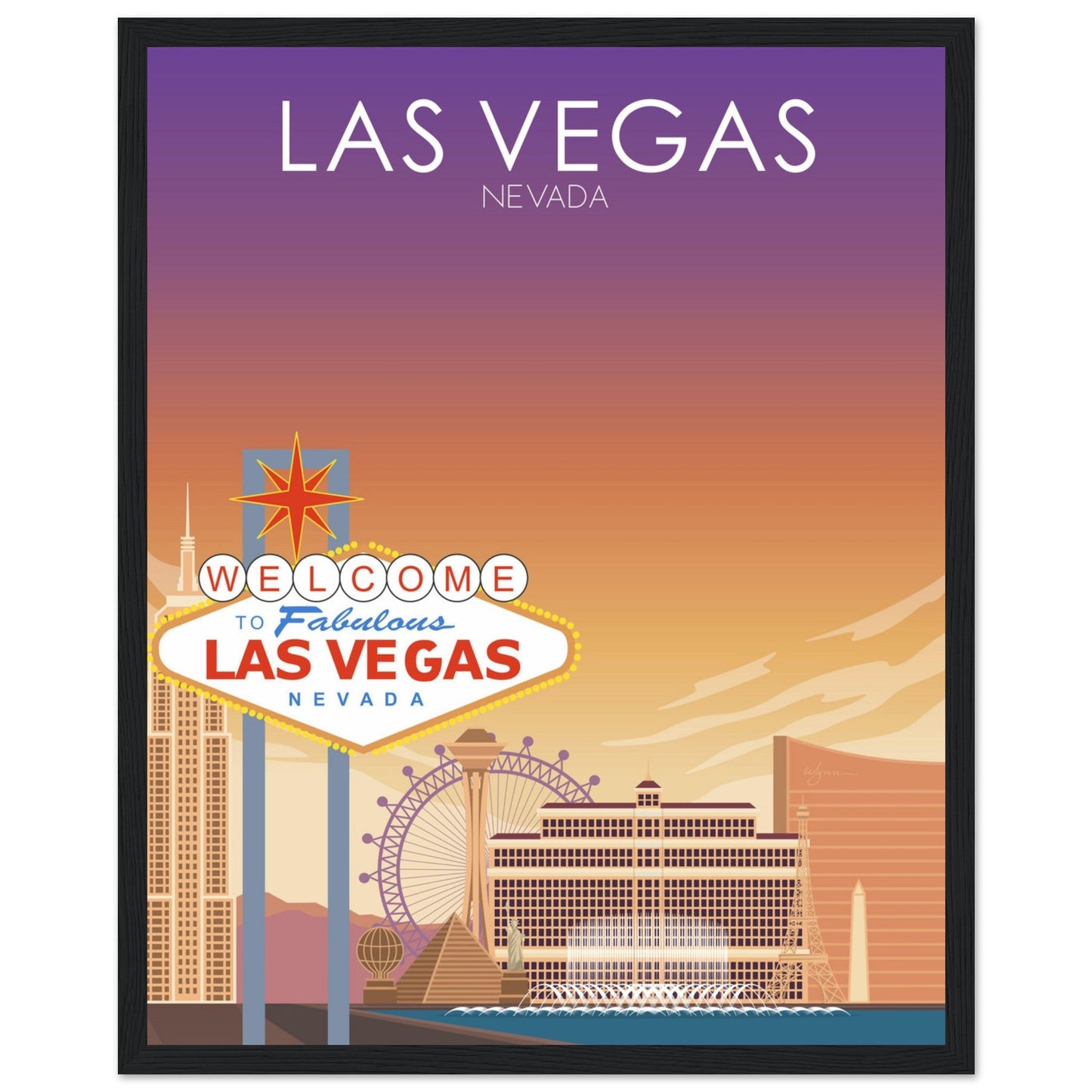 Las Vegas Poster | Las Vegas Wall Art | Las Vegas Sunset Print