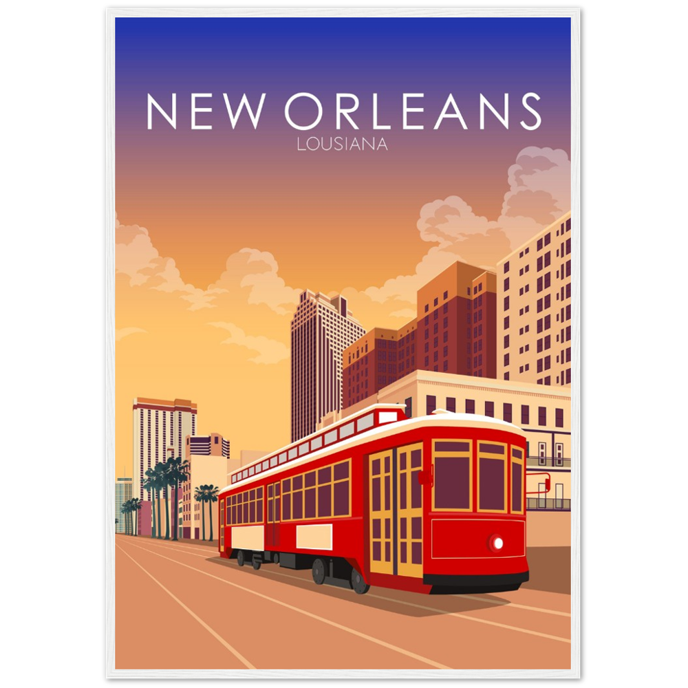 New Orleans Poster | New Orleans Wall Art | New Orleans Sunset Print