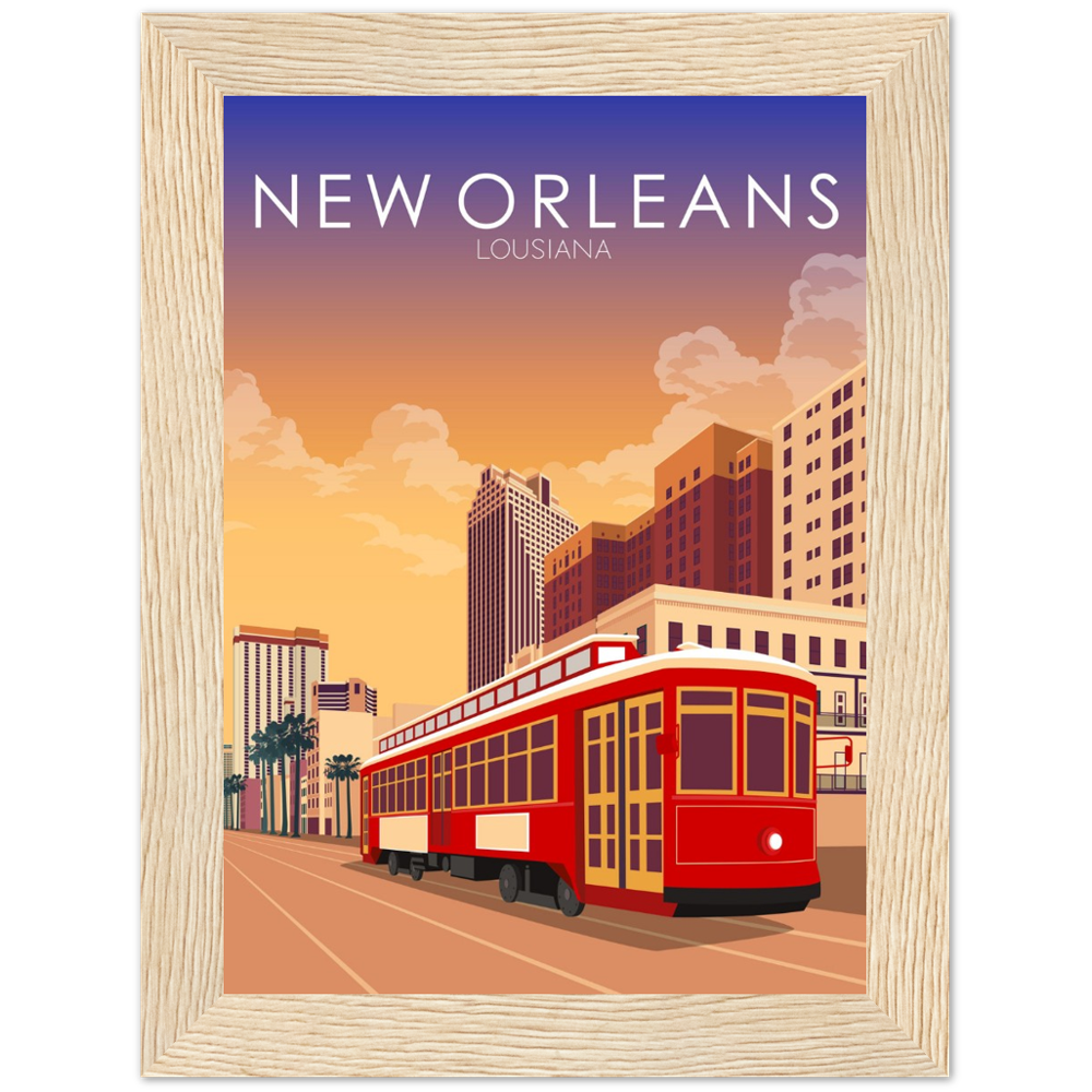 New Orleans Poster | New Orleans Wall Art | New Orleans Sunset Print