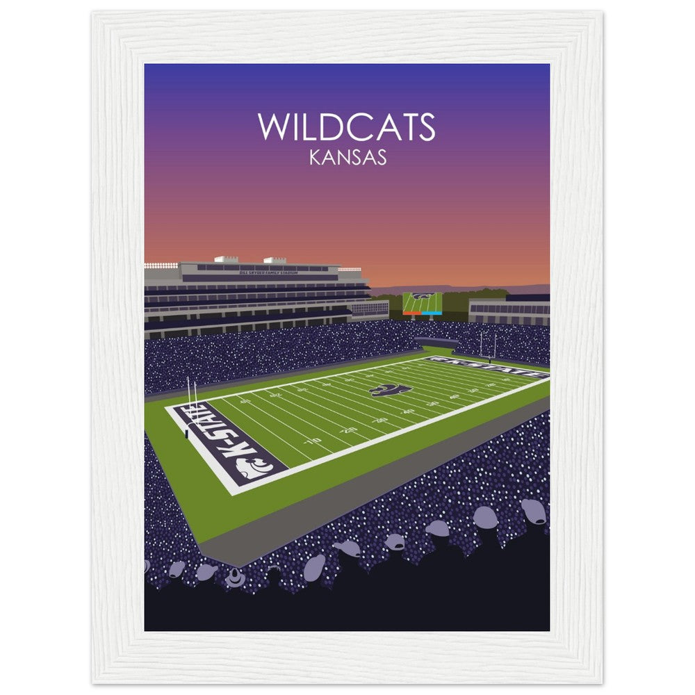 Bill Snyder Family Football Stadium Poster | University of Kansas State Wildcats College Football Stadium Print