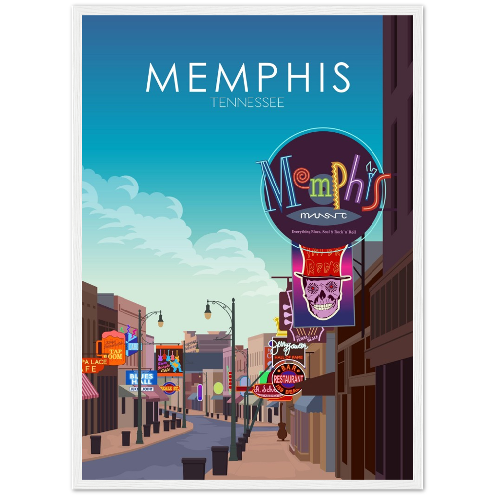 Memphis Poster | Memphis Wall Art | Memphis Daytime Print