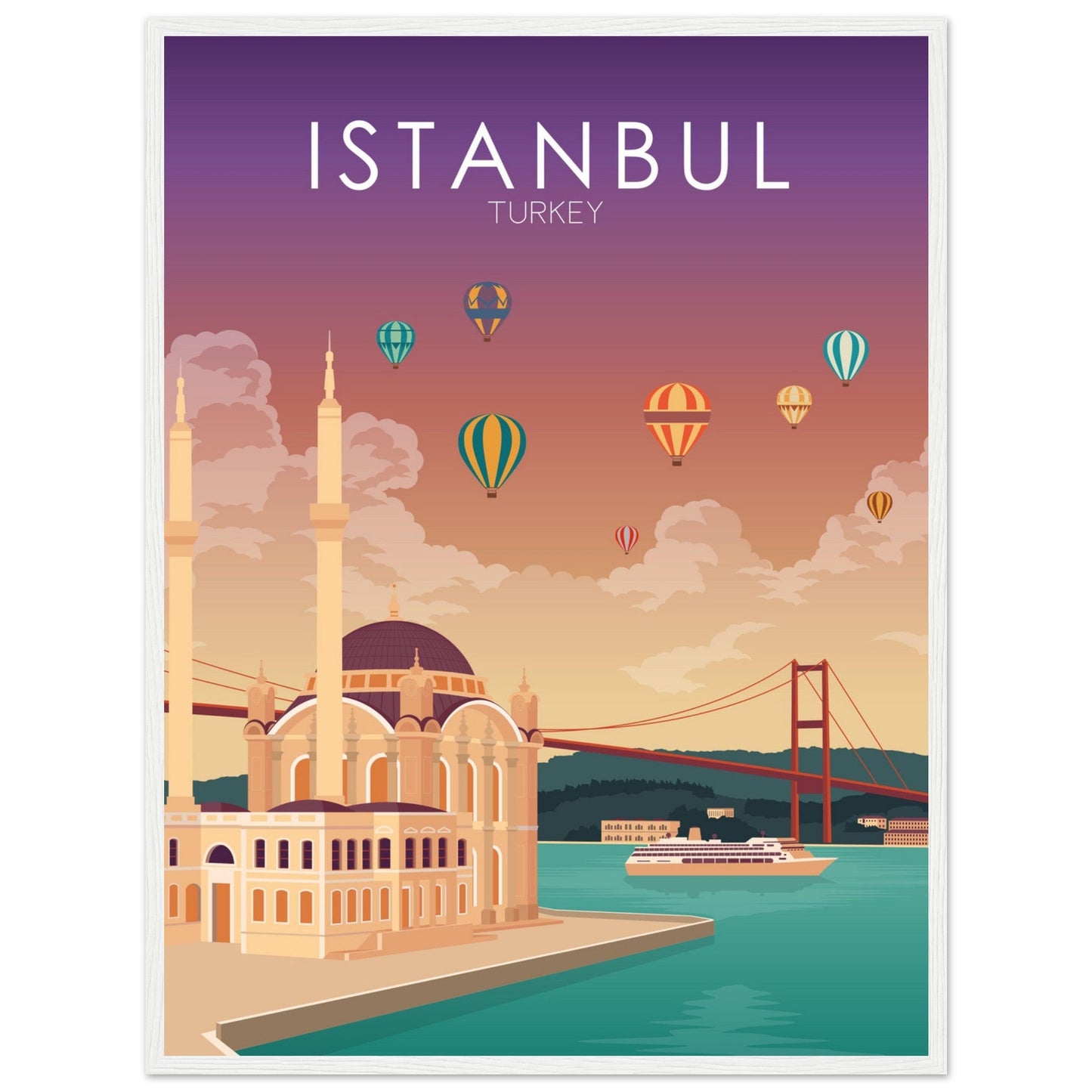Istanbul Poster | Istanbul Wall Art | Istanbul Sunset Print