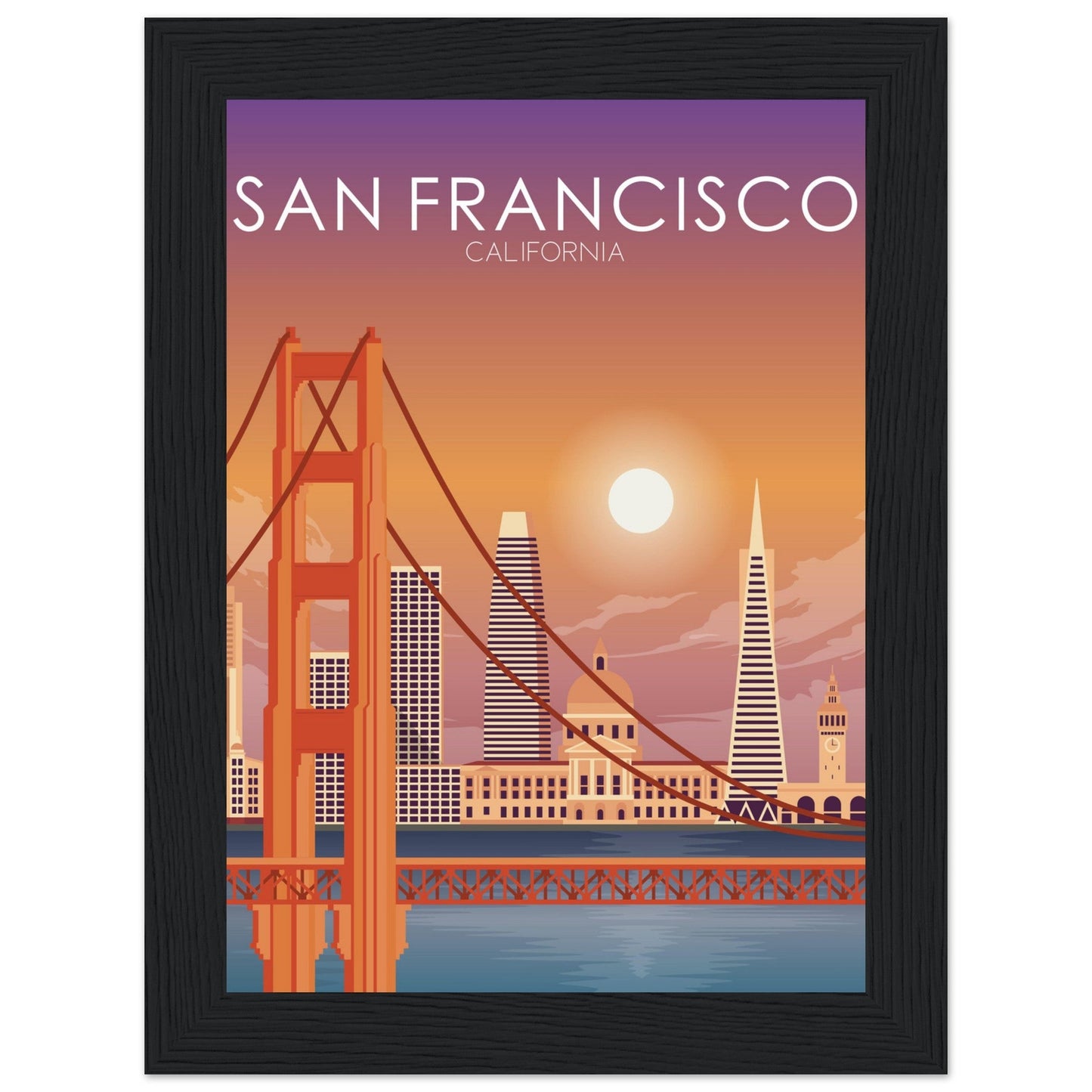 San Francisco Poster | San Francisco Wall Art | San Francisco Sunset Print