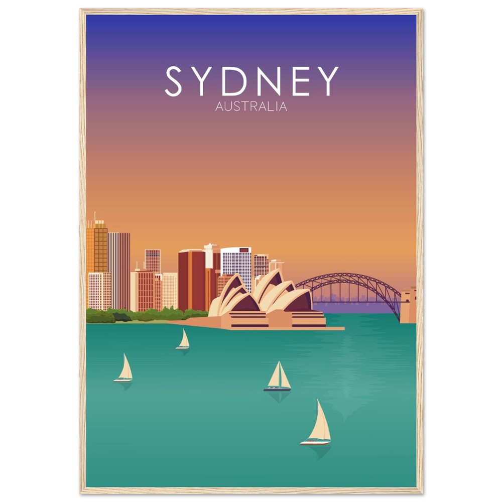 Sydney Poster | Sydney Wall Art | Sydney Sunset Print