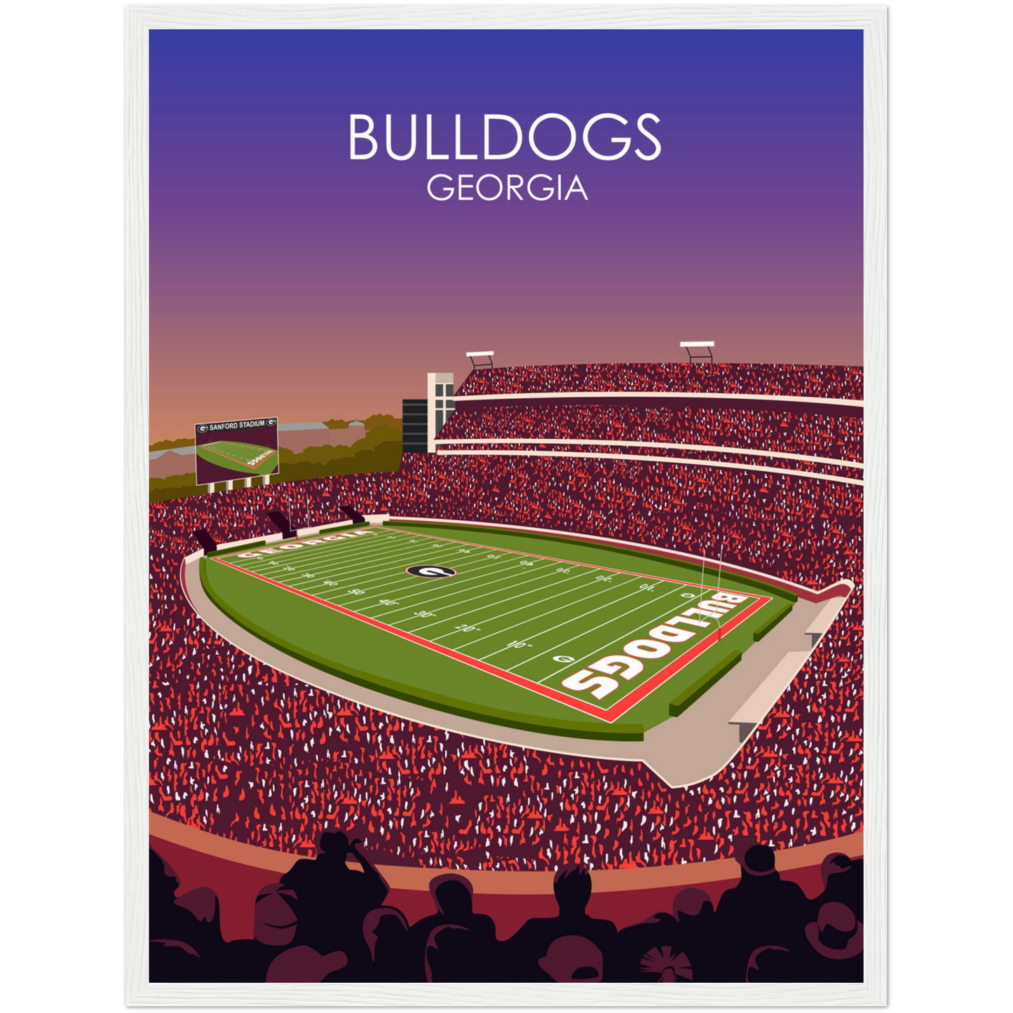 Georgia Bulldogs Poster | Sanford Stadium Poster | University of Georgia College Football Stadium Print