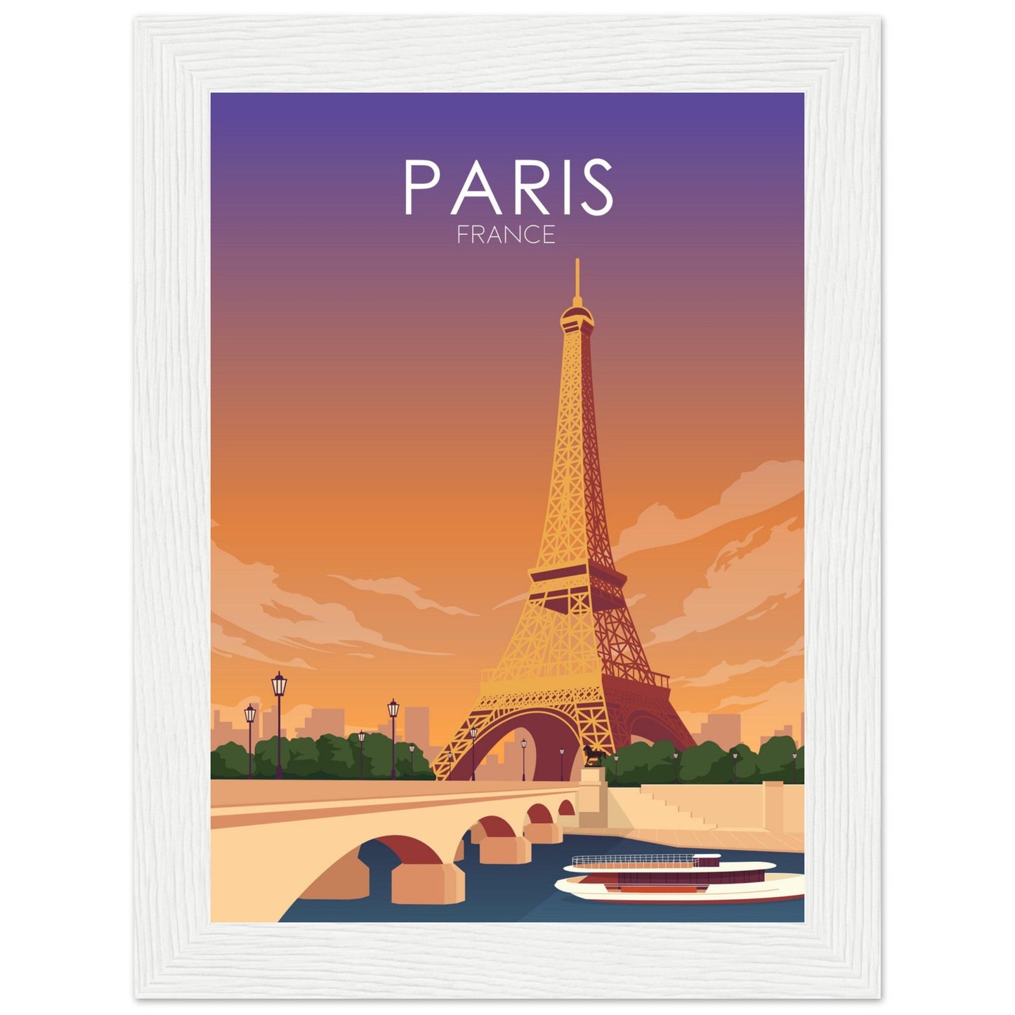 Paris Poster | Paris Wall Art | Paris Sunset Print