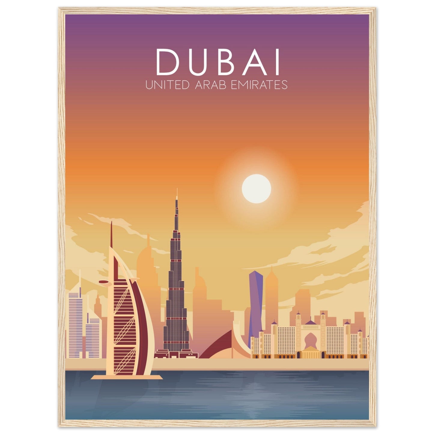 Dubai Poster | Dubai Wall Art | Dubai Sunset Print