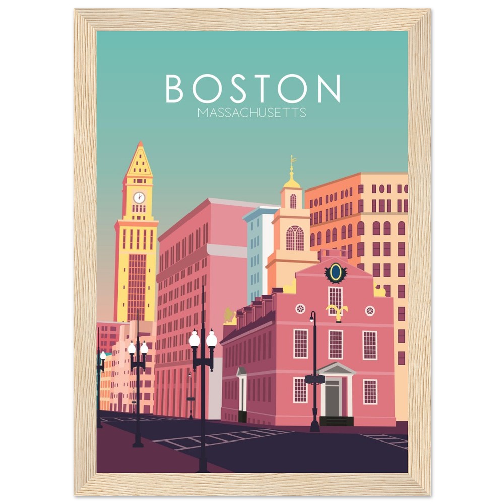 Boston Poster | Boston Wall Art | Boston Pastel Print