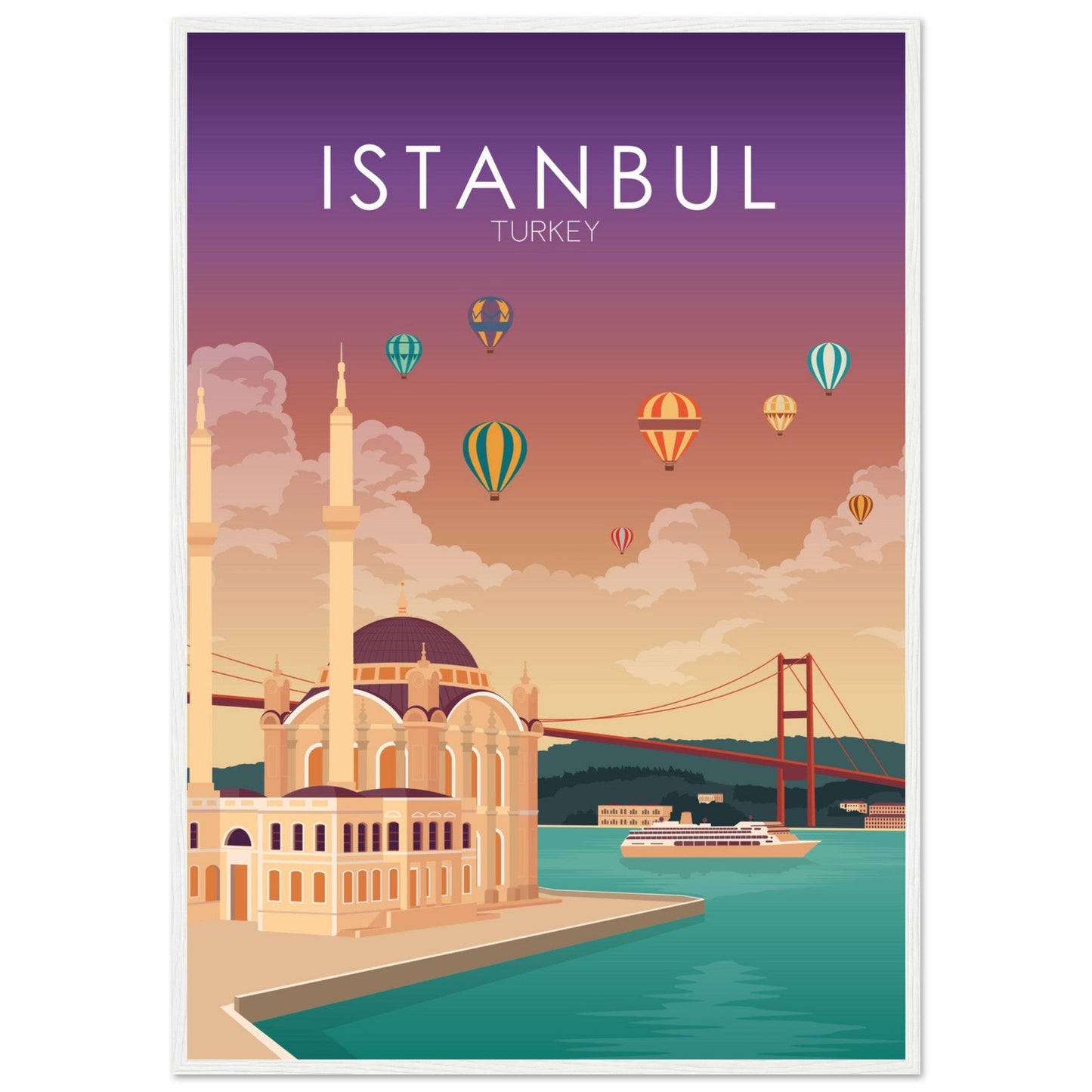 Istanbul Poster | Istanbul Wall Art | Istanbul Sunset Print