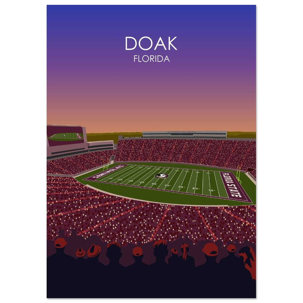Doak Campbell Stadium Poster | Florida State University Football Stadium Print