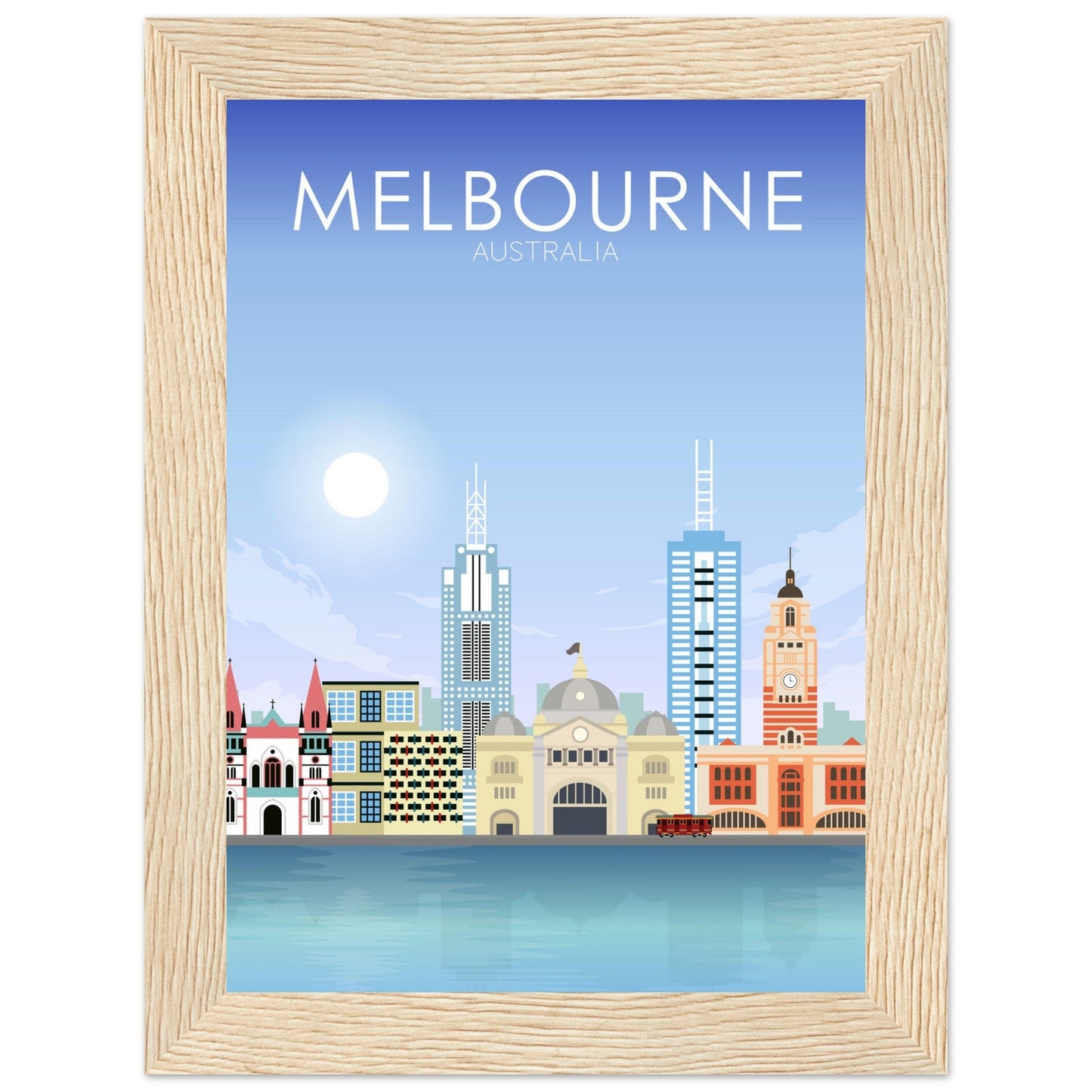 Melbourne Poster | Melbourne Wall Art | Melbourne Daytime Print