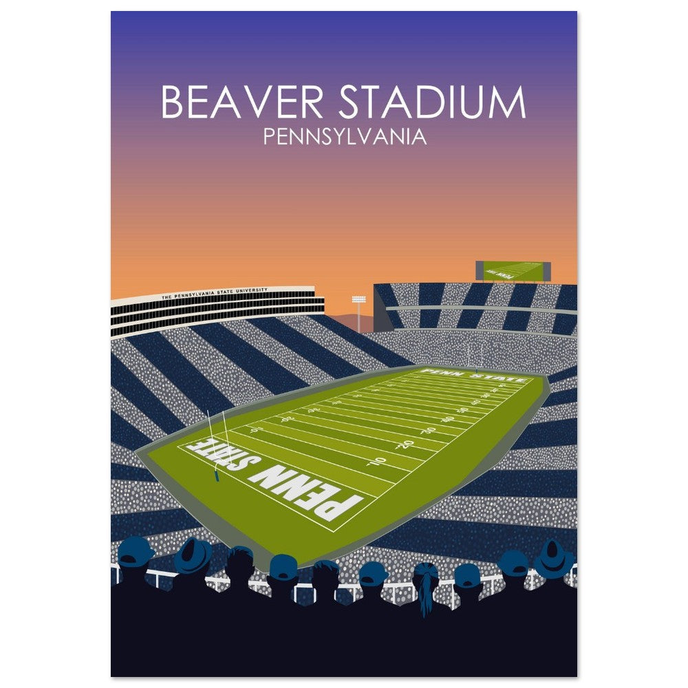 Beaver Stadium Poster | Penn State University Football Stadium Print
