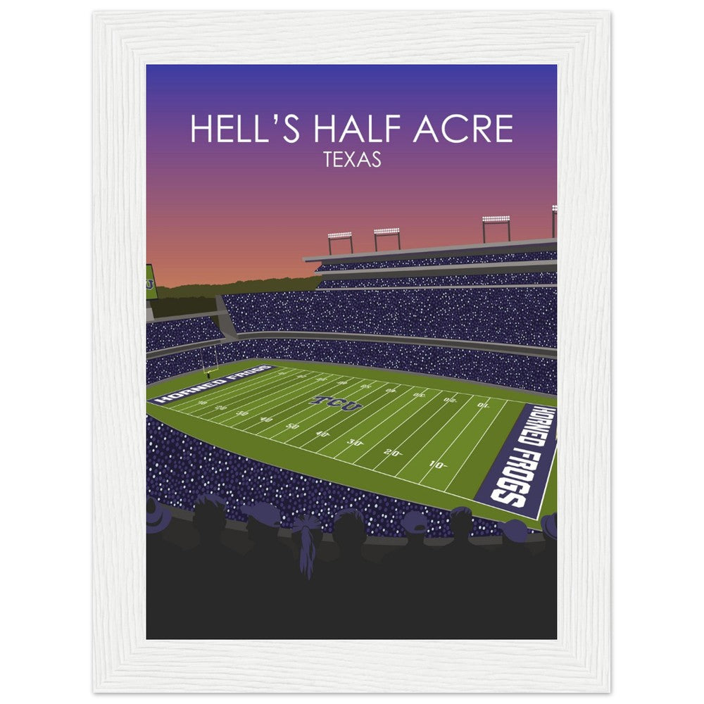 Hell's Half Acre Poster | Amon G. Carter Stadium Poster | University of TSU Horned frogs College Football Stadium Print