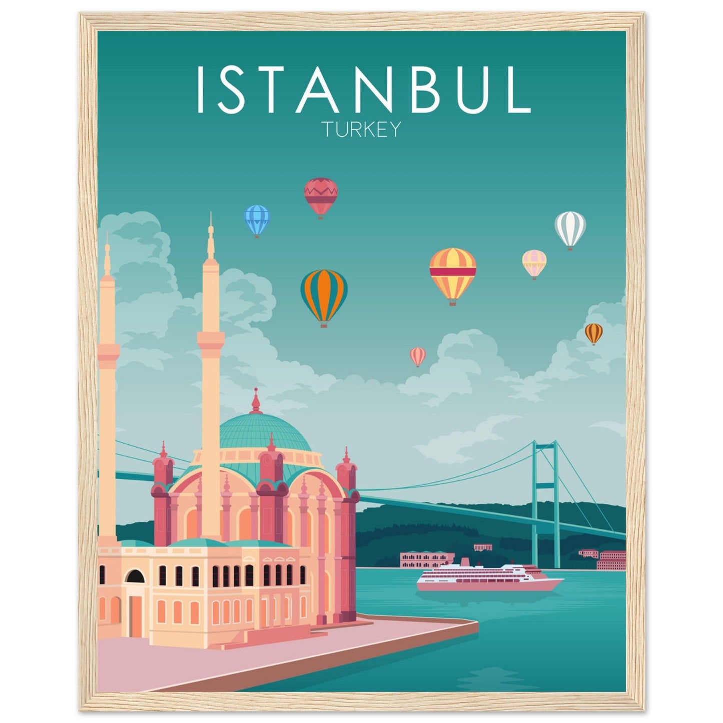 Istanbul Poster | Istanbul Wall Art | Istanbul Pastel Print