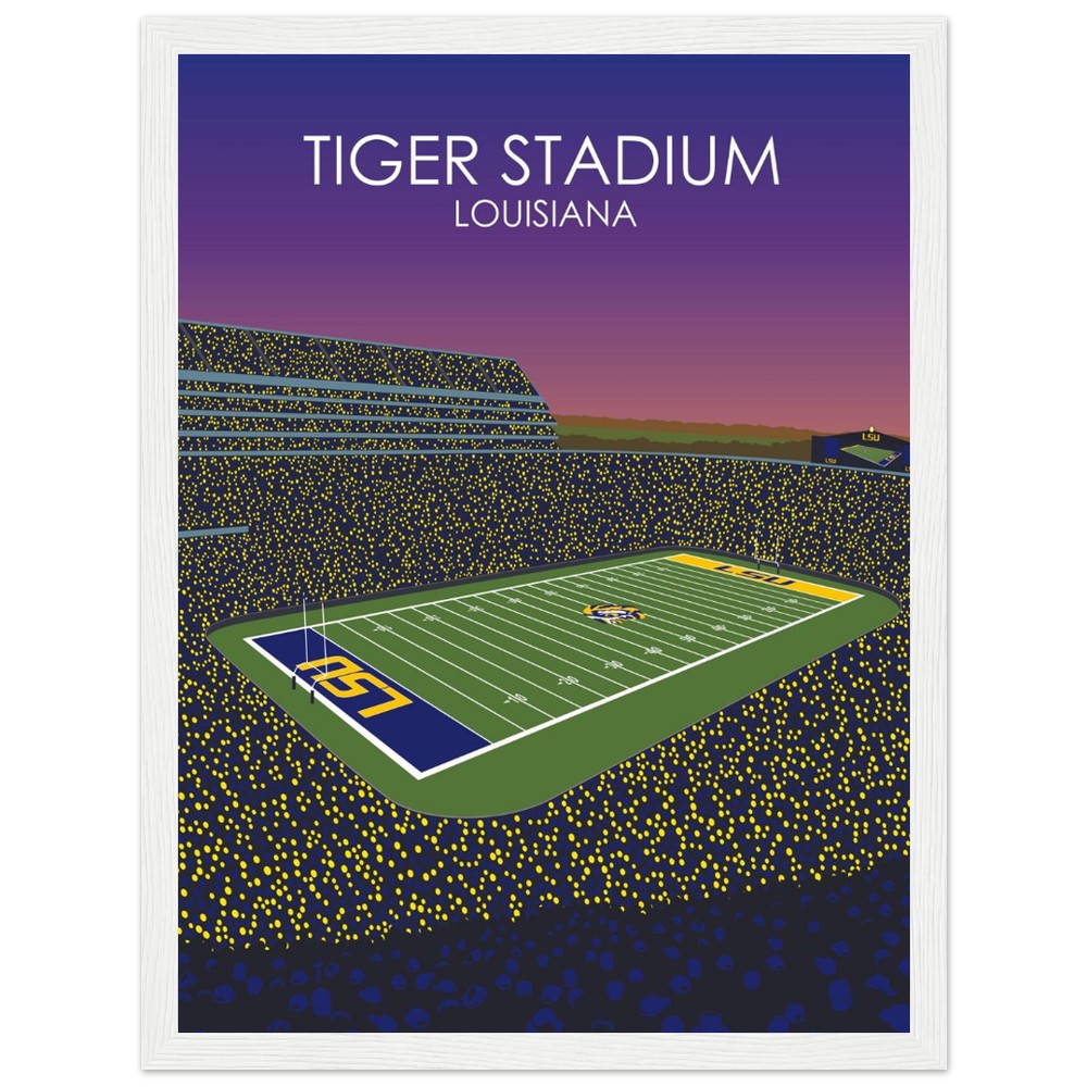 Tiger Stadium Poster | LSU Print | University of Louisiana College Football Stadium Print
