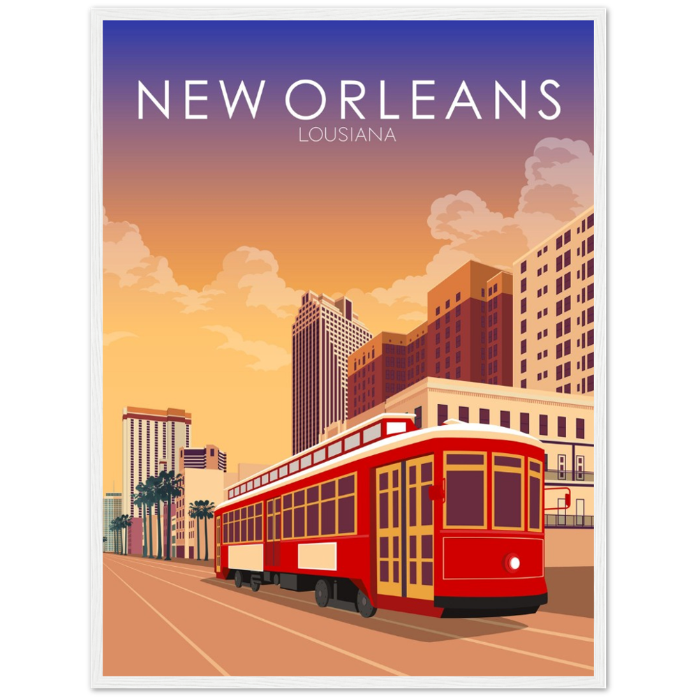 New Orleans Poster | New Orleans Wall Art | New Orleans Sunset Print