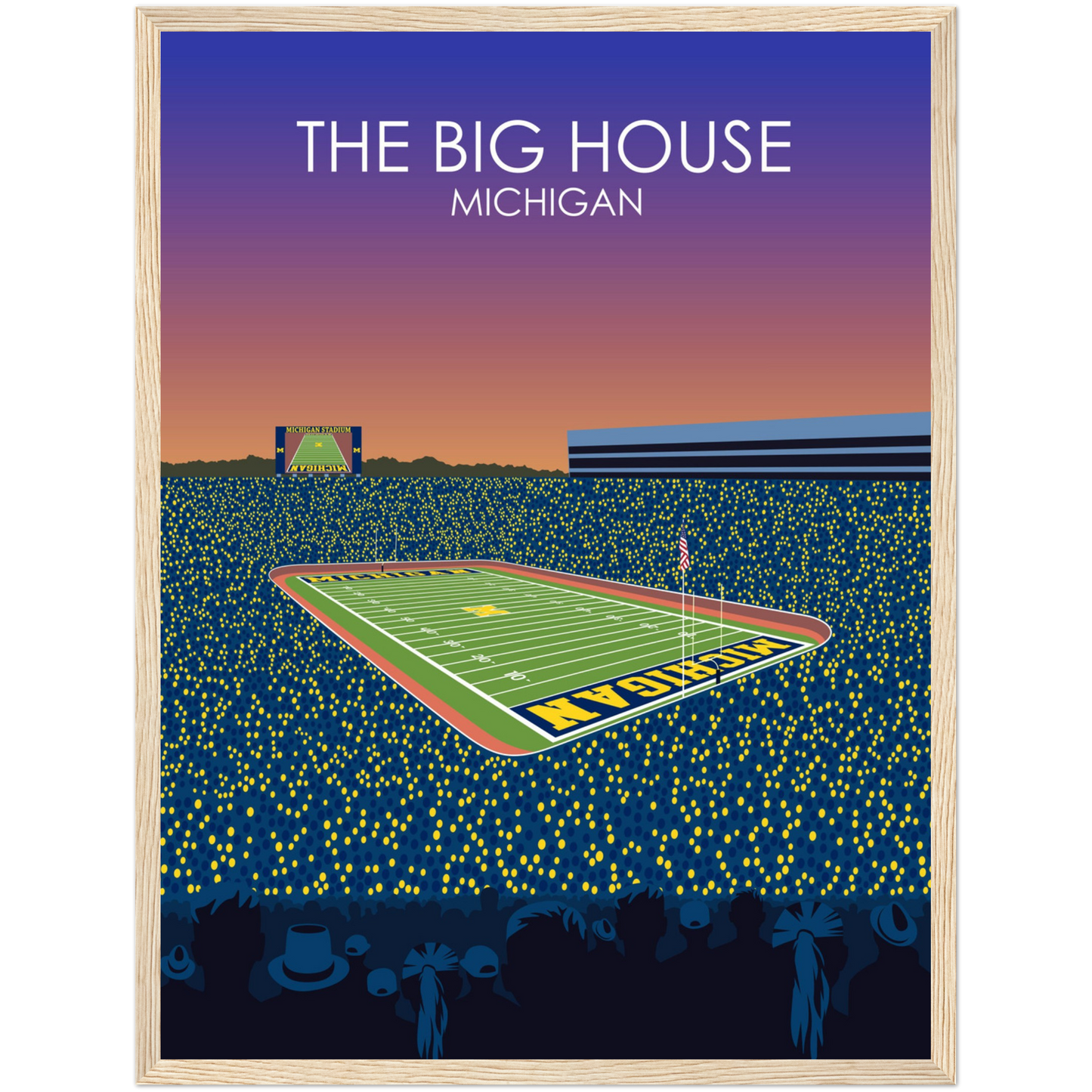 The Big House Poster | University of Michigan College Football Stadium Print