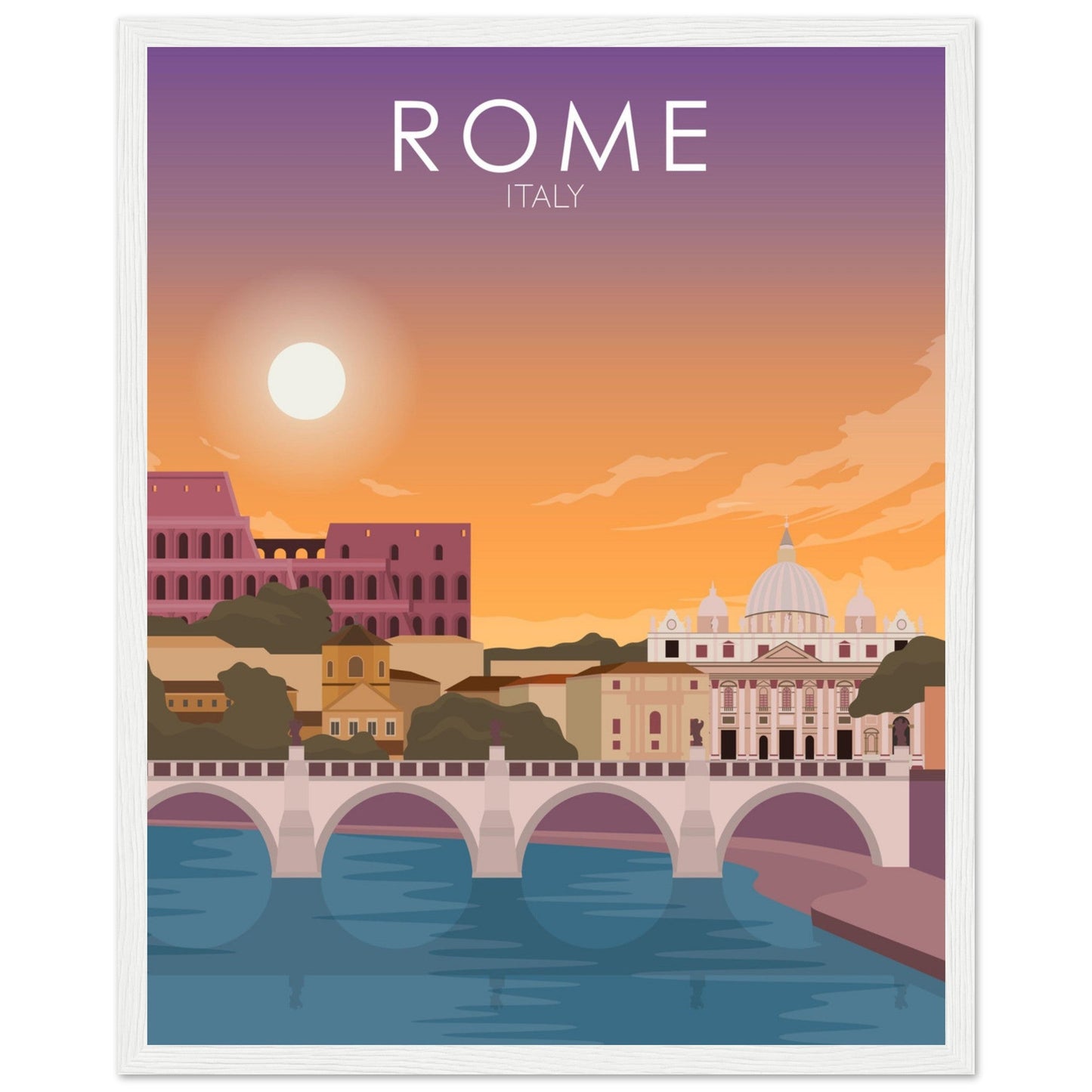 Rome Poster | Rome Wall Art | Rome Sunset Print
