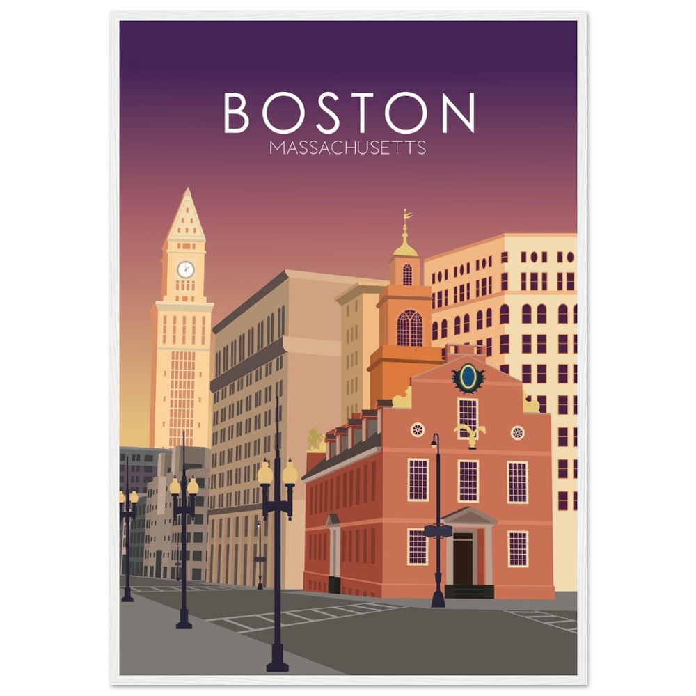 Boston Poster | Boston Wall Art | Boston Sunset Print
