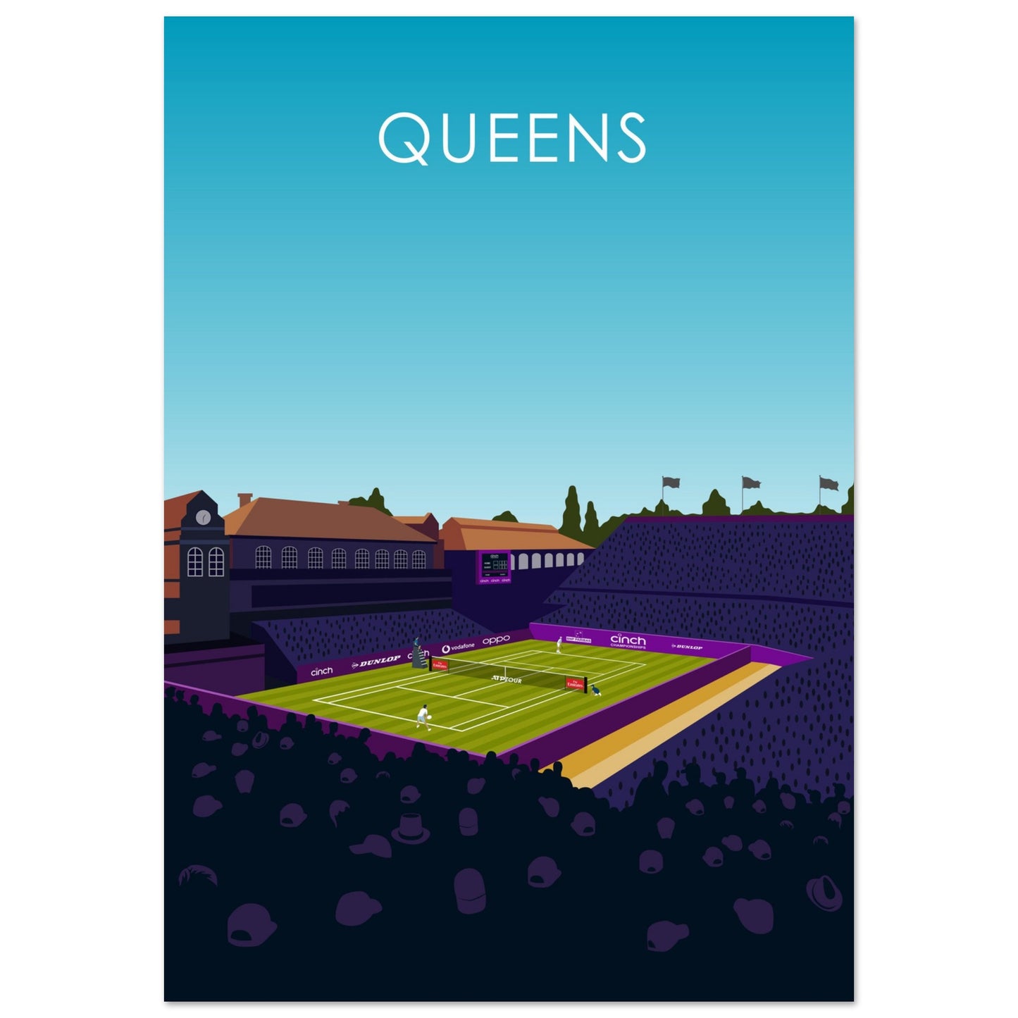 Queens Club Centre Court Cinch Championships Tennis Poster