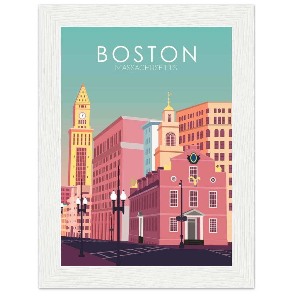 Boston Poster | Boston Wall Art | Boston Pastel Print