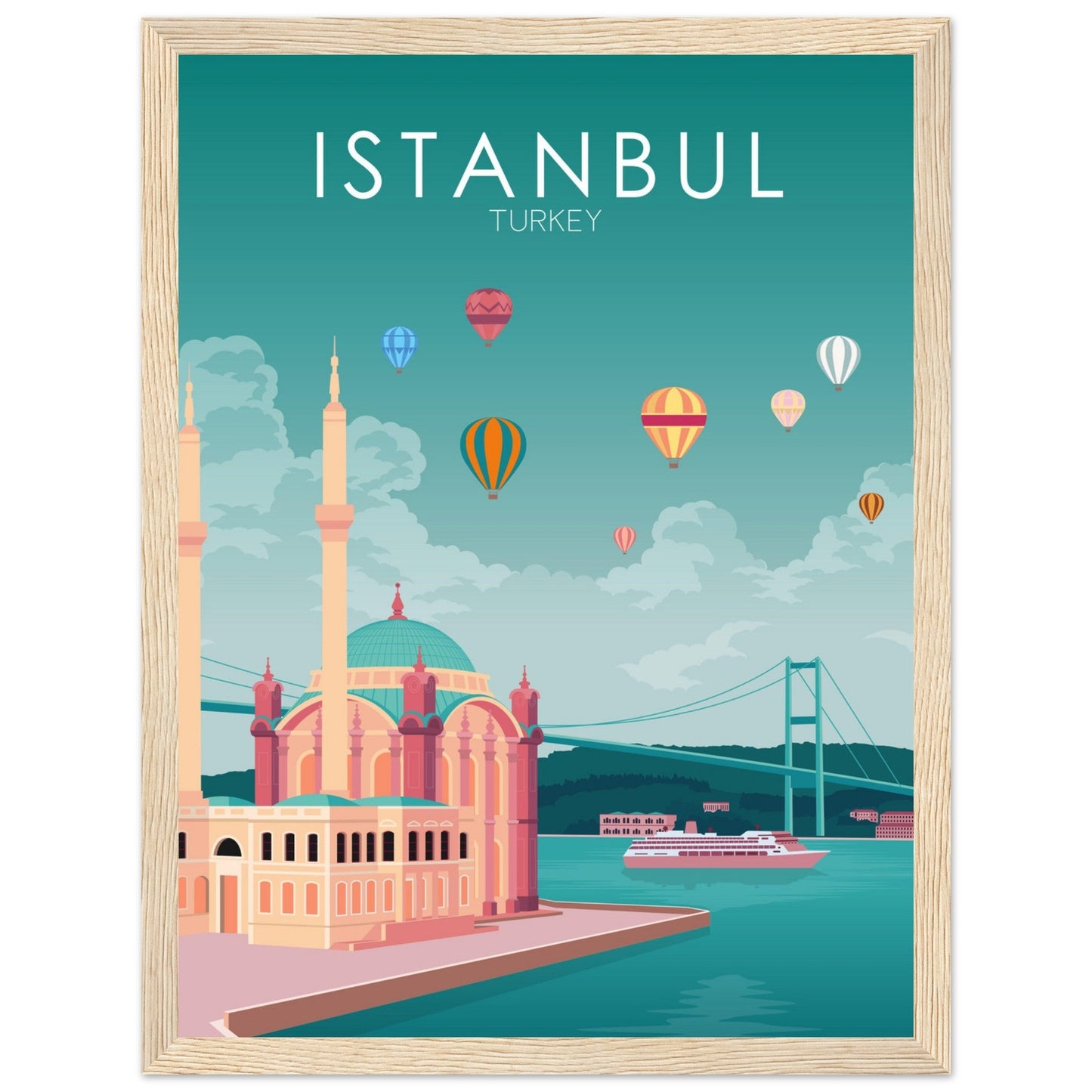 Istanbul Poster | Istanbul Wall Art | Istanbul Pastel Print
