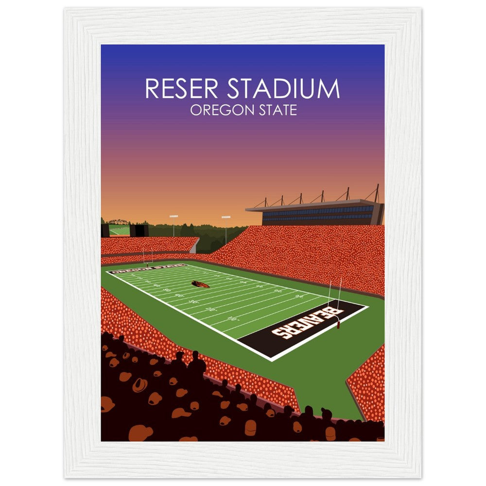 Reser Stadium Poster | University of Oregon State Beavers College Football Stadium Print