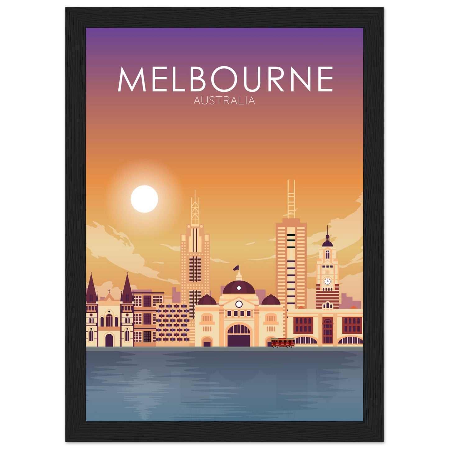 Melbourne Poster | Melbourne Wall Art | Melbourne Sunset Print