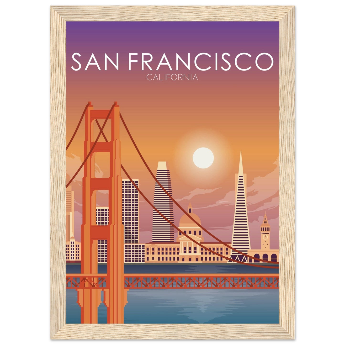 San Francisco Poster | San Francisco Wall Art | San Francisco Sunset Print