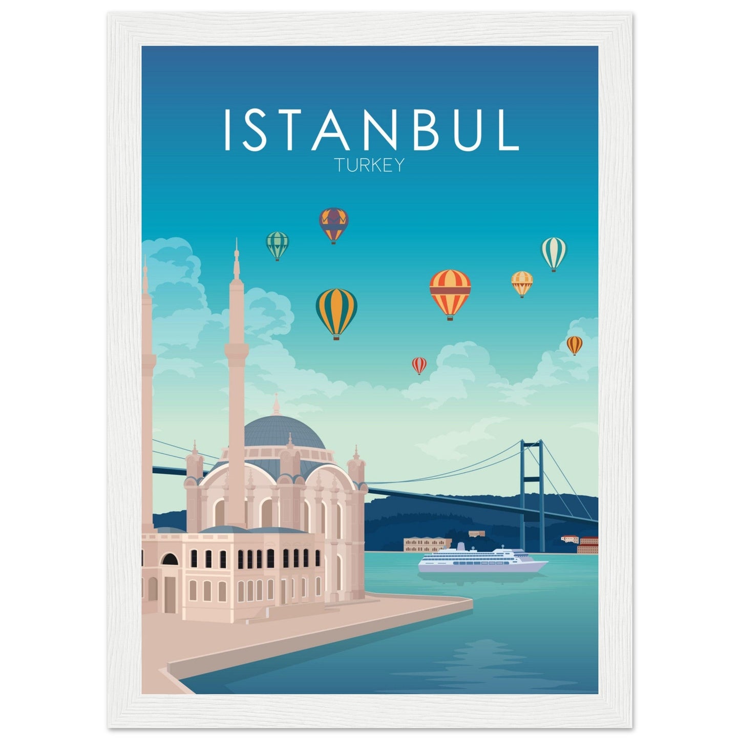 Istanbul Poster | Istanbul Wall Art | Istanbul Daytime Print