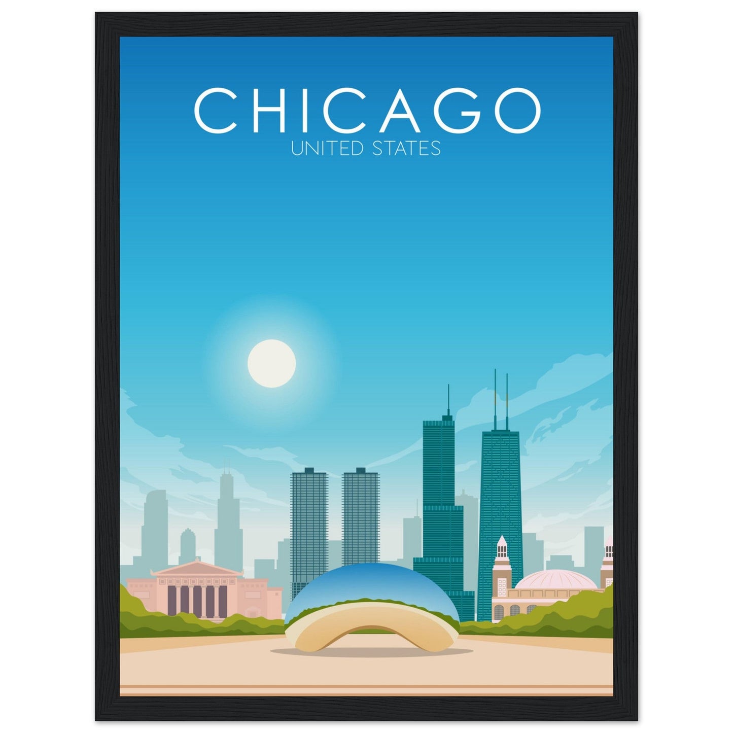 Chicago Poster | Chicago Wall Art | Chicago Daytime Print