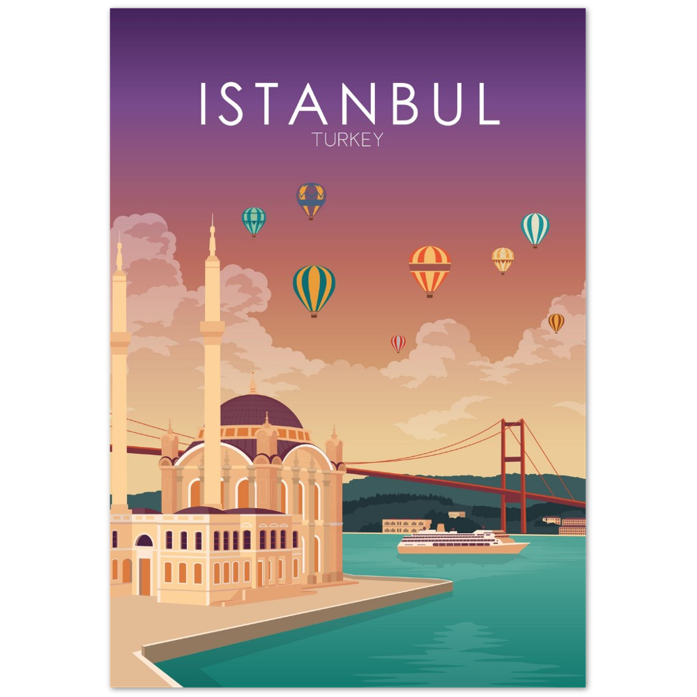 Istanbul Poster | Istanbul Wall Art | Istanbul Sunset Print