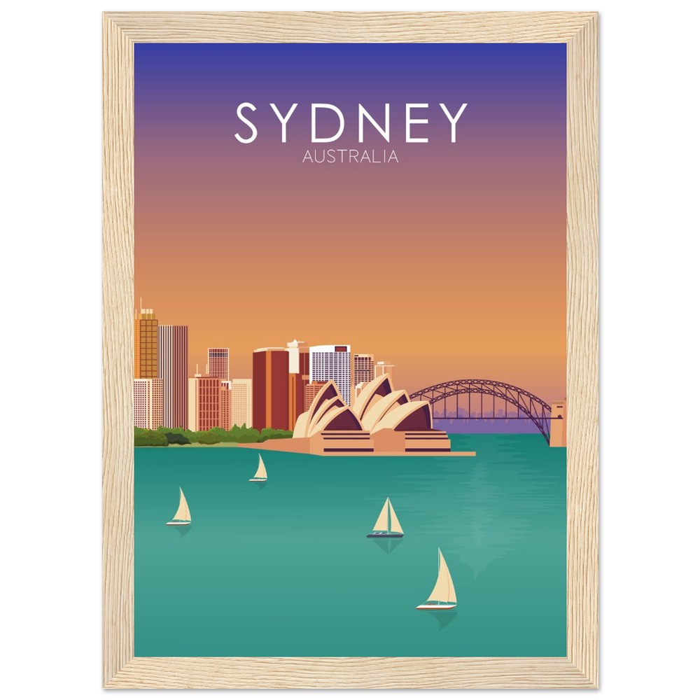Sydney Poster | Sydney Wall Art | Sydney Sunset Print