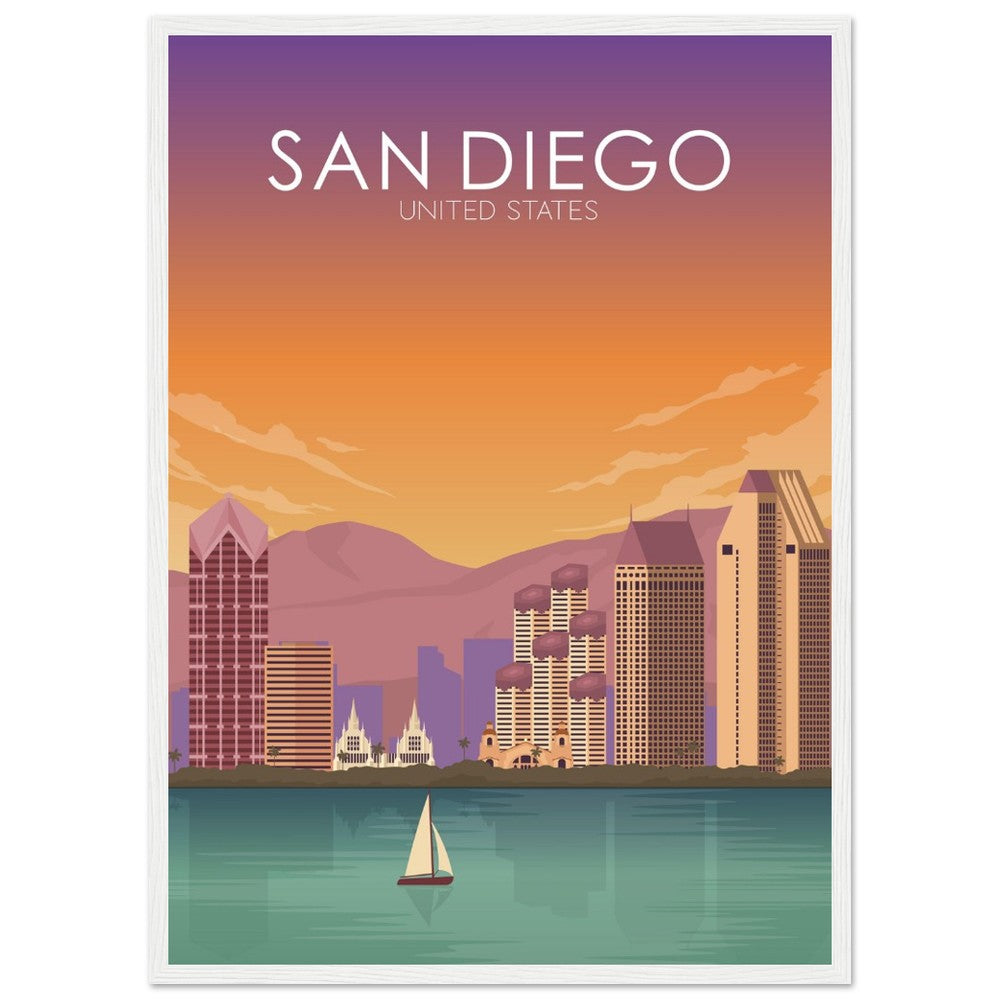 San Diego Poster | San Diego Wall Art | San Diego Sunset Print