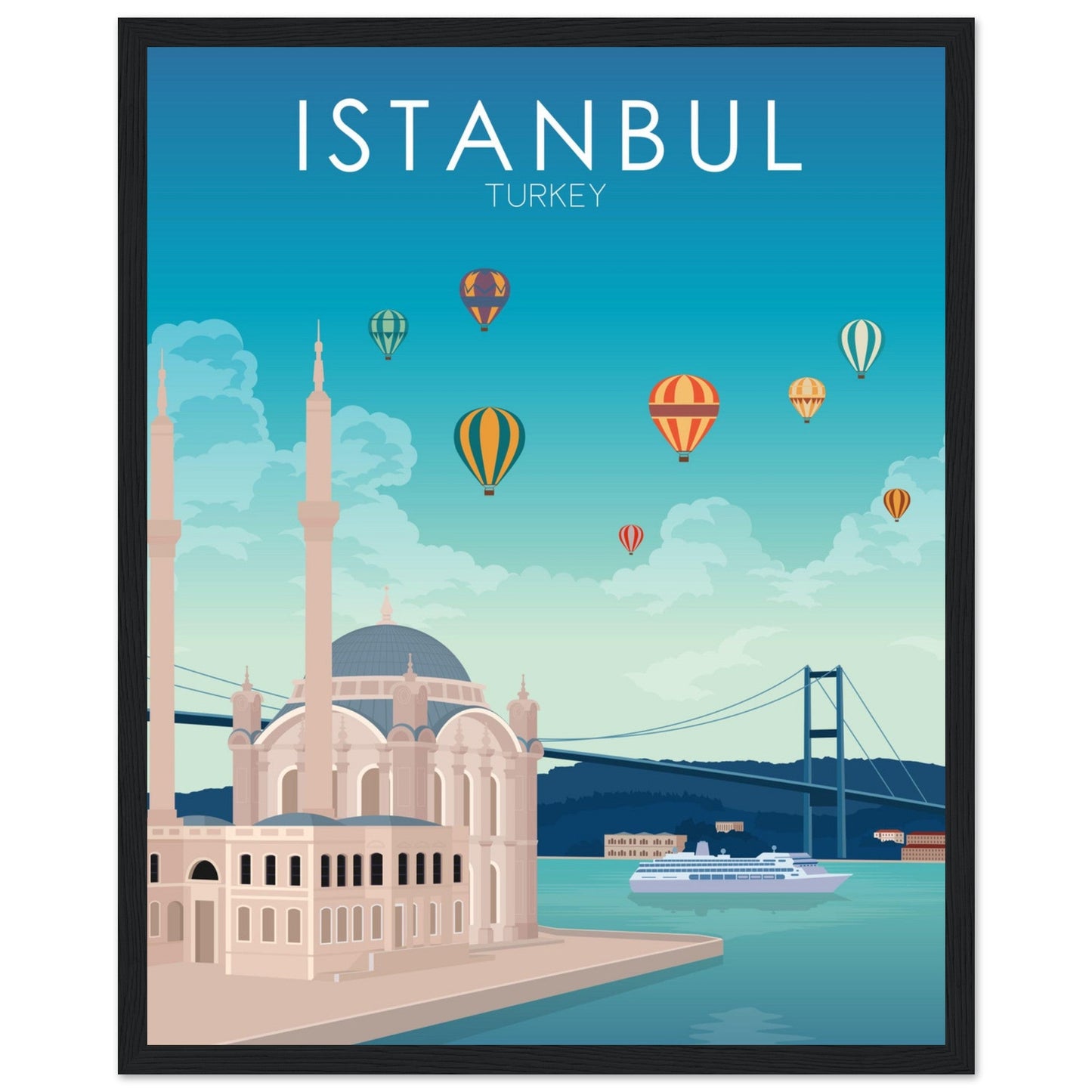 Istanbul Poster | Istanbul Wall Art | Istanbul Daytime Print