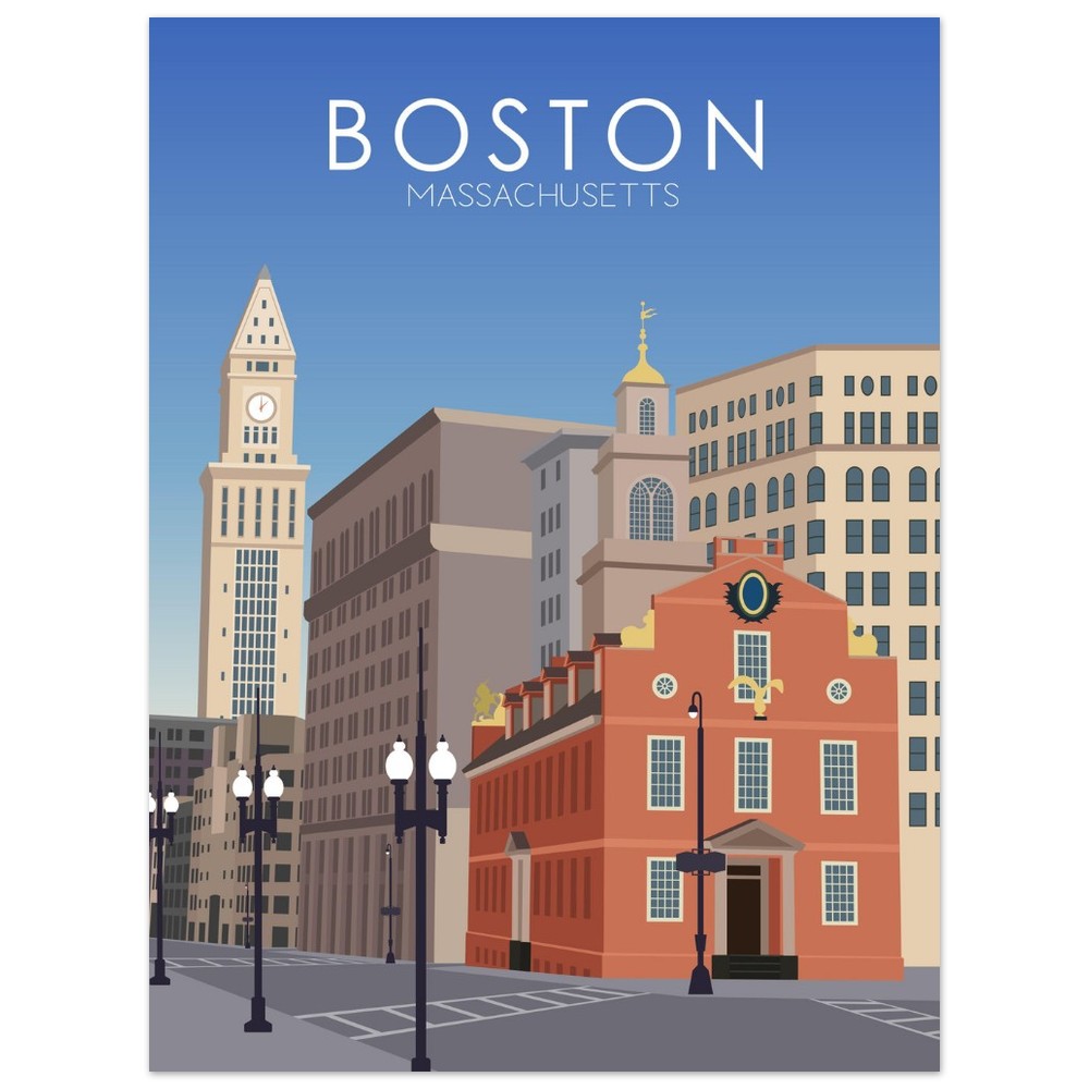 Boston Poster | Boston Wall Art | Boston Daytime Print