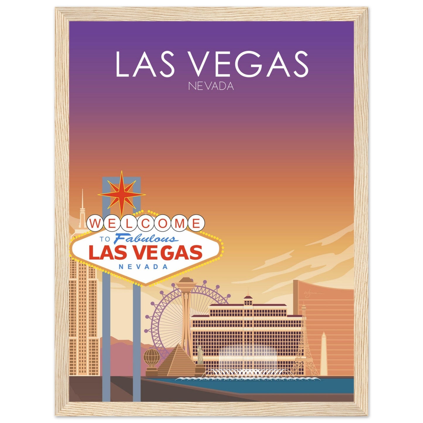 Las Vegas Poster | Las Vegas Wall Art | Las Vegas Sunset Print