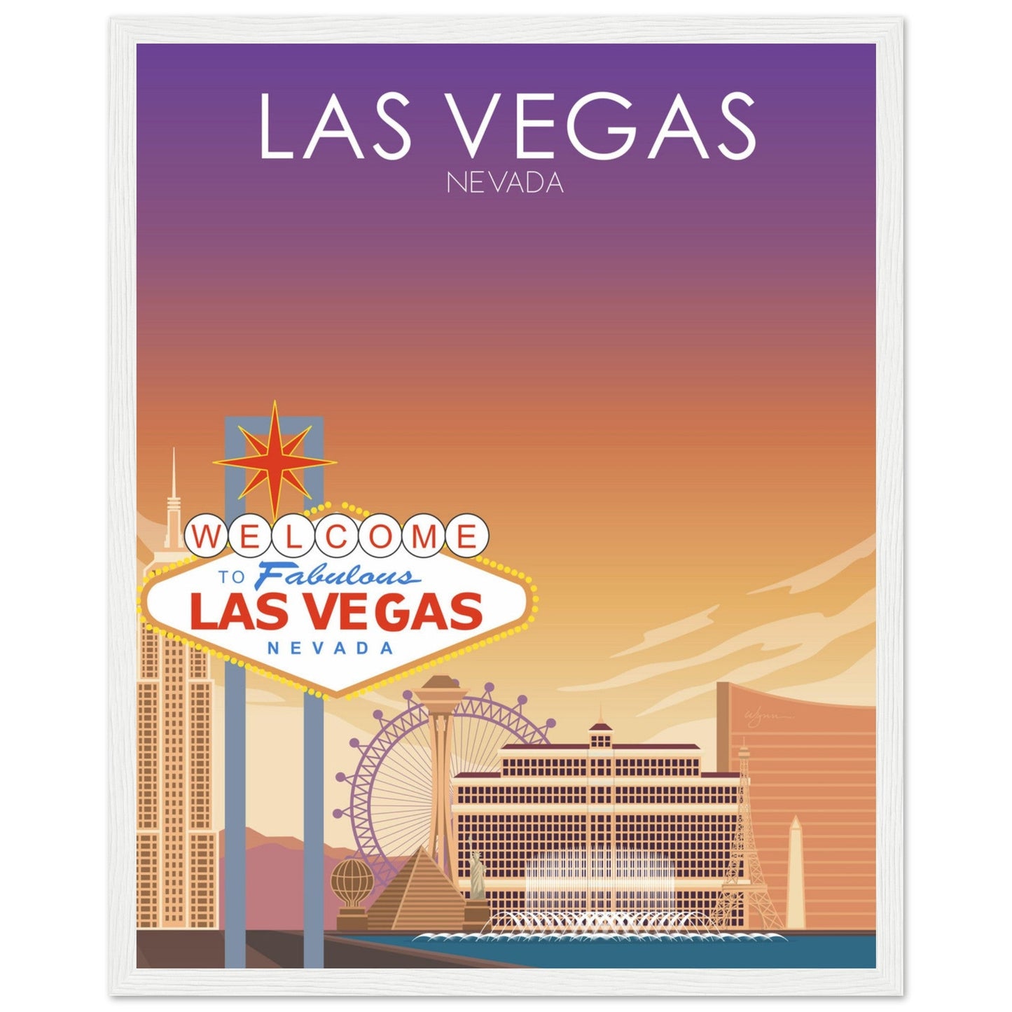 Las Vegas Poster | Las Vegas Wall Art | Las Vegas Sunset Print